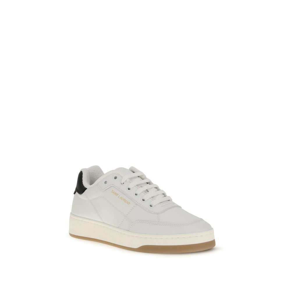 Saint Laurent White Calfskin Bos Taurus Low-Top Sneakers