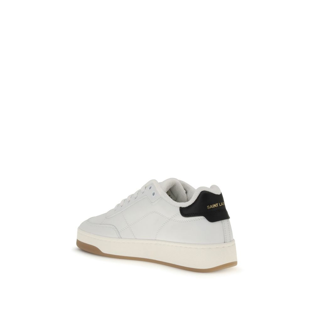 Saint Laurent White Calfskin Bos Taurus Low-Top Sneakers