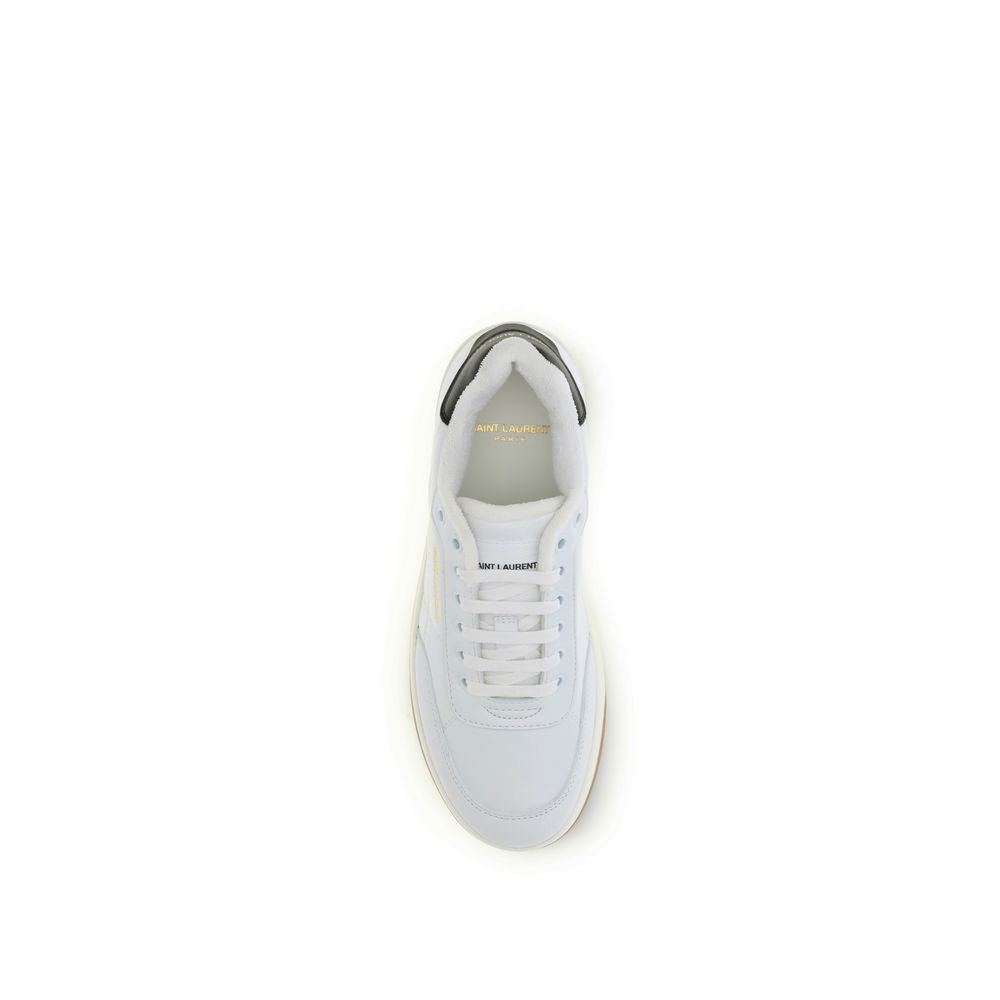Saint Laurent White Calfskin Bos Taurus Low-Top Sneakers