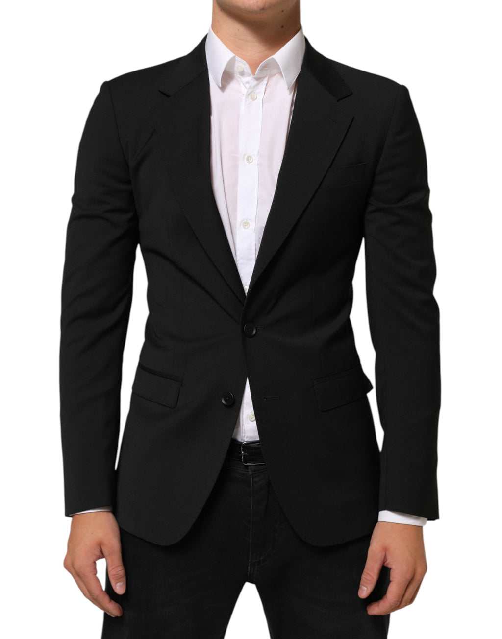 Dolce & Gabbana Schwarz STAFF 2 Knöpfe Anzug Jacke Blazer