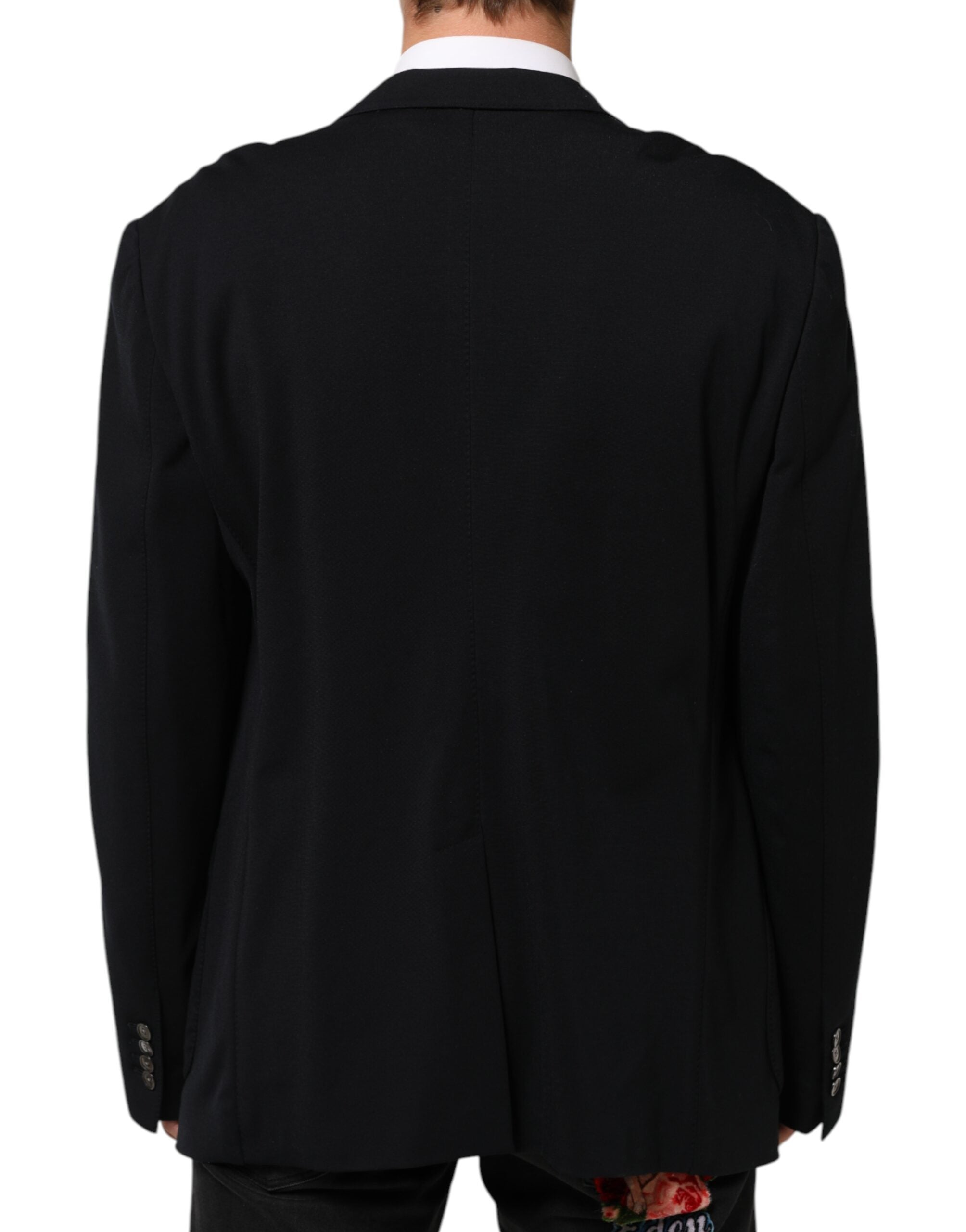 Dolce & Gabbana Black Viscose 2 Button Suit Jacket Blazer