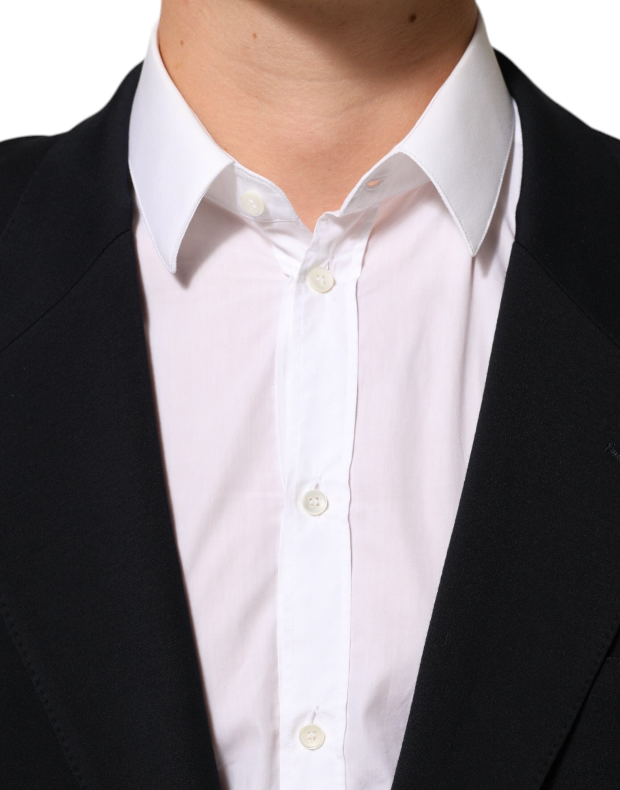 Dolce & Gabbana Black Viscose 2 Button Suit Jacket Blazer