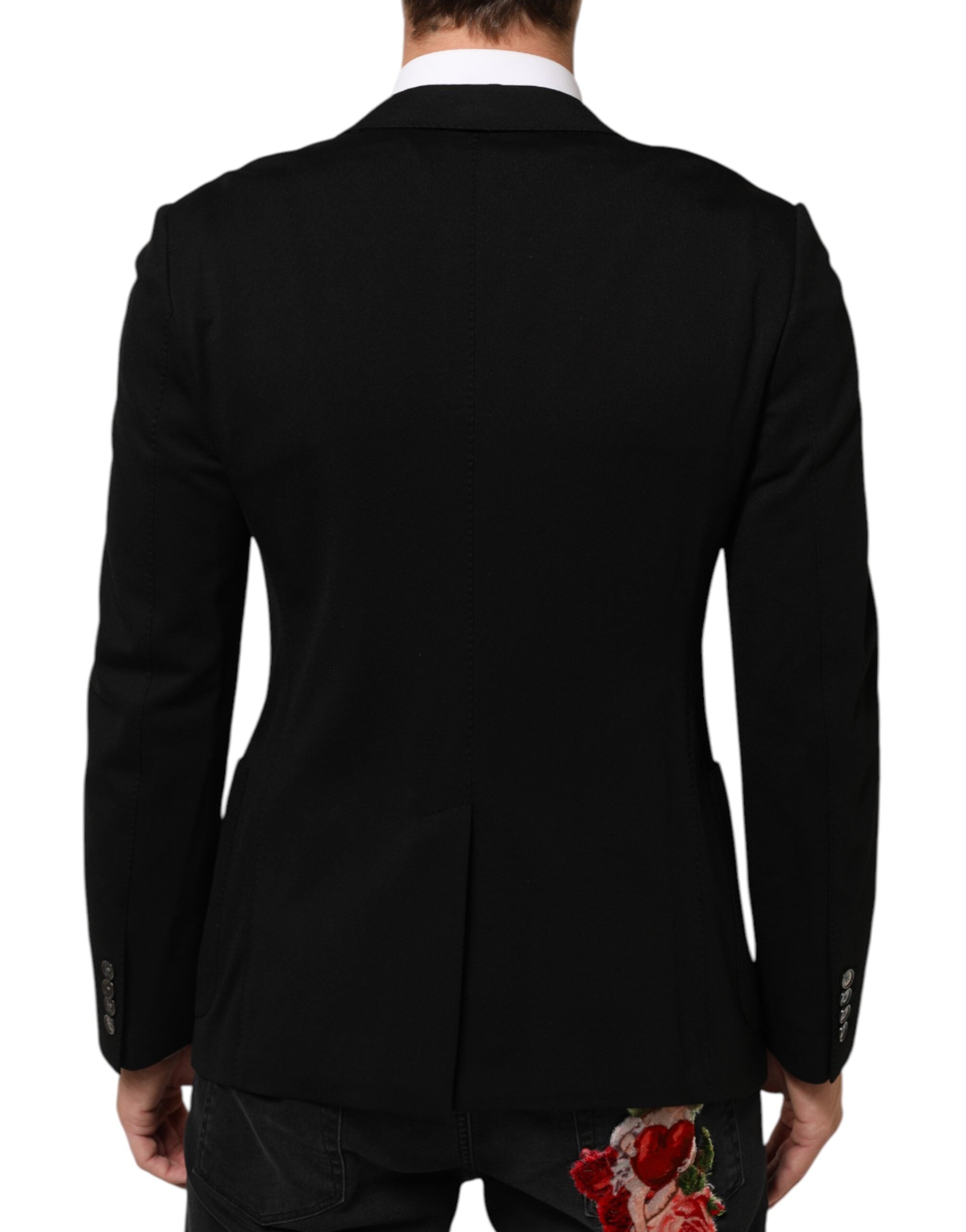 Dolce & Gabbana Schwarzer Viskose 2 Knöpfe Anzug Jacke Blazer