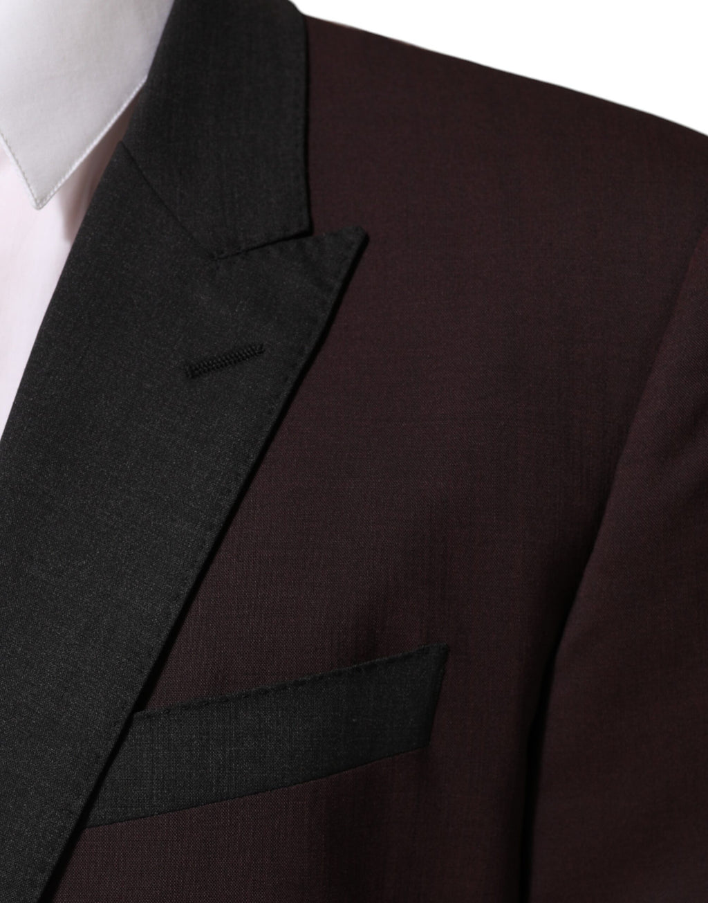 Dolce & Gabbana Maroon Wolle 2 Knöpfe Anzug Jacke Blazer