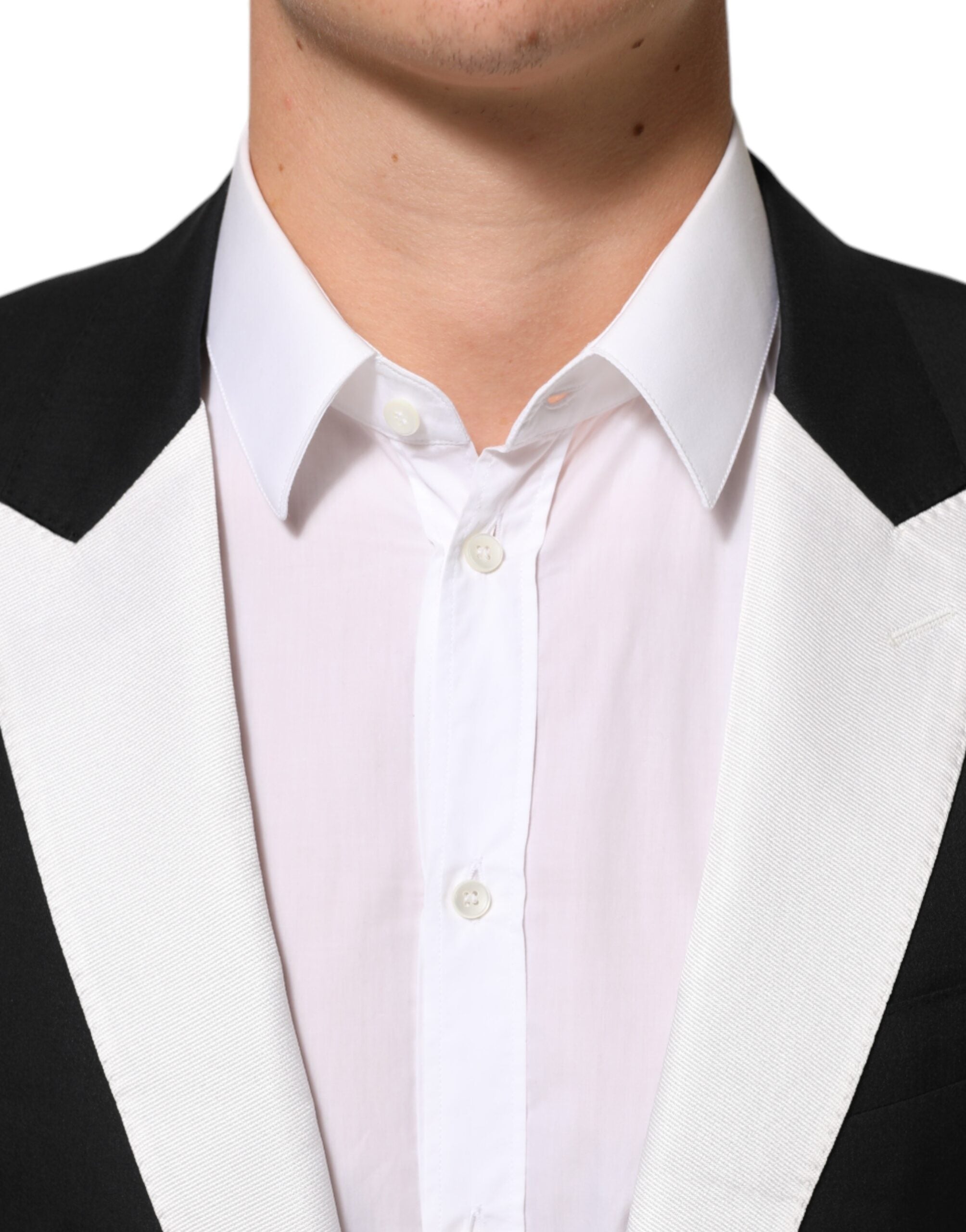 Dolce & Gabbana Black White MARTINI 1 Button Men's Suit Blazer