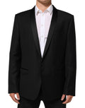 Dolce & Gabbana Black Wool GOLD 1 Button Men's Suit Blazer