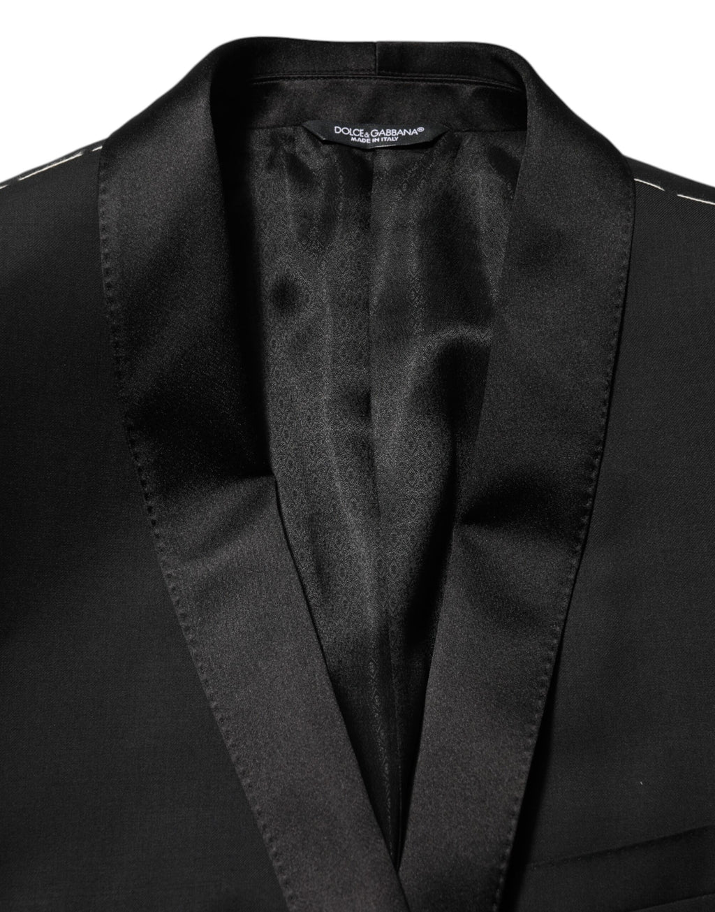 Dolce & Gabbana Black Wool GOLD 1 Button Men's Suit Blazer
