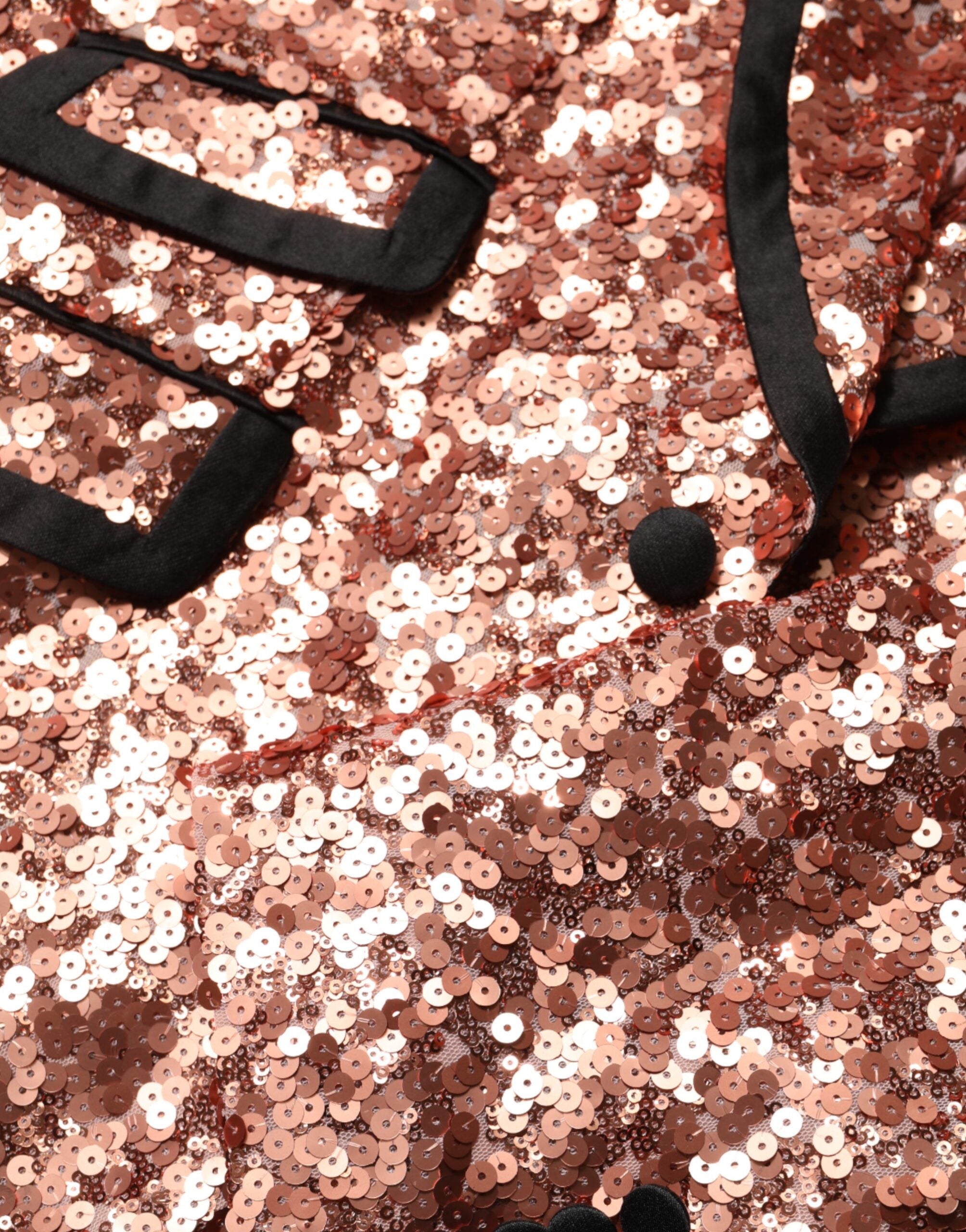 Dolce & Gabbana Pink Sequin SICILIA 1 Button Men's Suit Blazer
