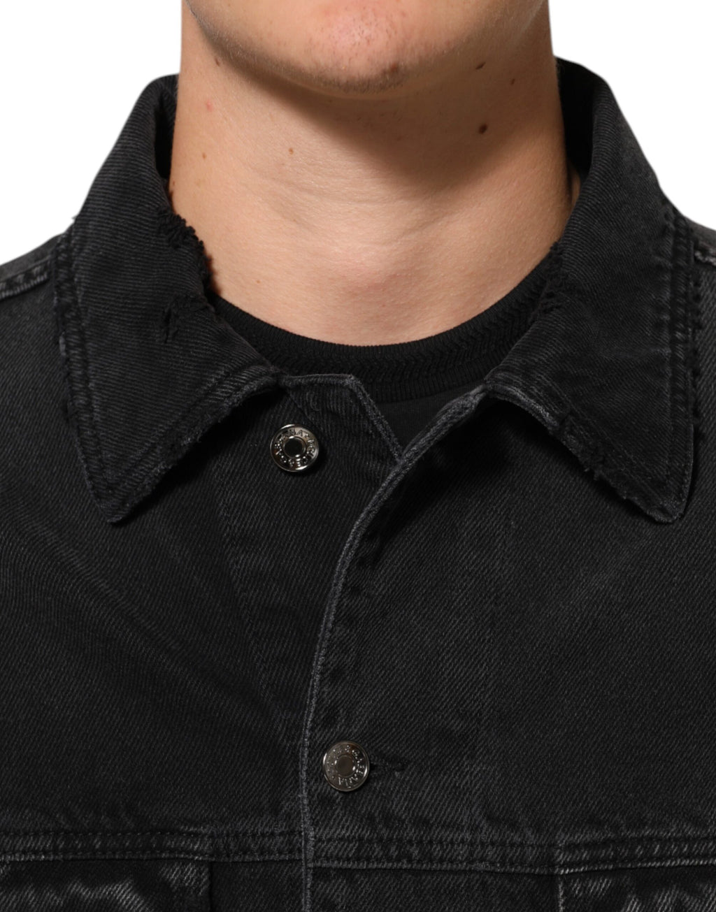 Dolce & Gabbana Black Blouson Jacket in Cotton-Stretch Denim