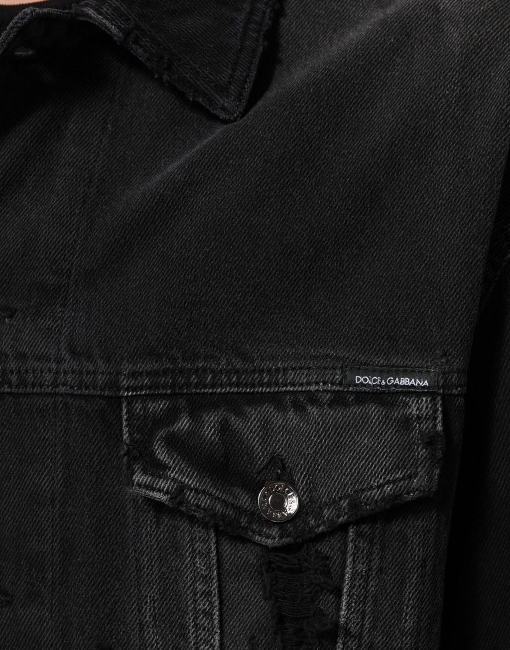 Dolce & Gabbana Black Blouson Jacket in Cotton-Stretch Denim