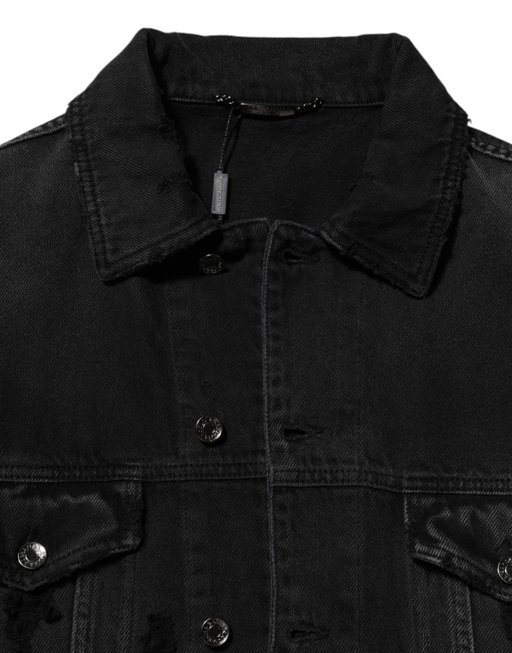 Dolce & Gabbana Black Blouson Jacket in Cotton-Stretch Denim