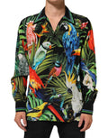 Dolce & Gabbana Multicolor Papagei Druck Lounge Casual Shirt