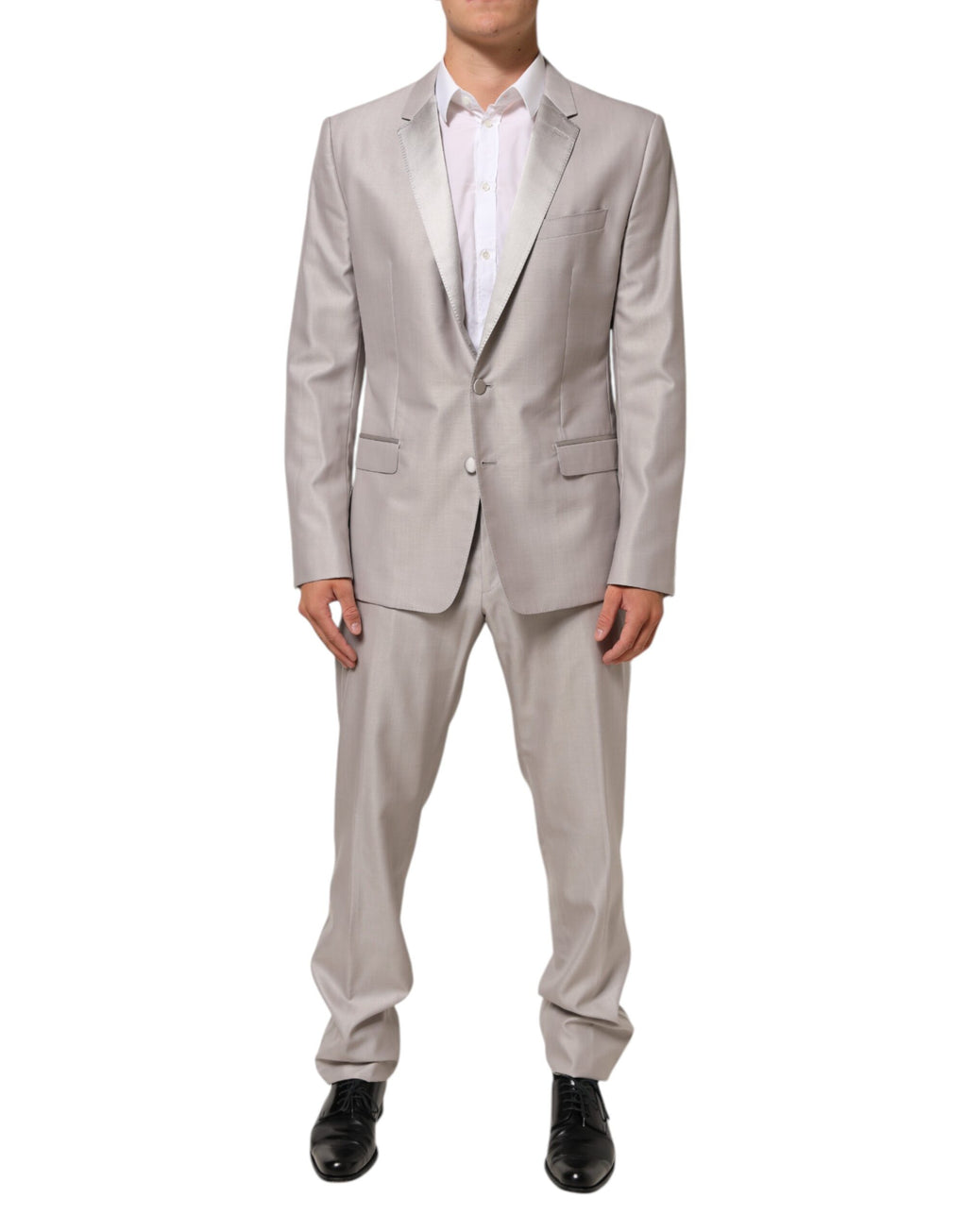 Dolce & Gabbana Light Grey Wool 2 Piece MARTINI Formal Suit