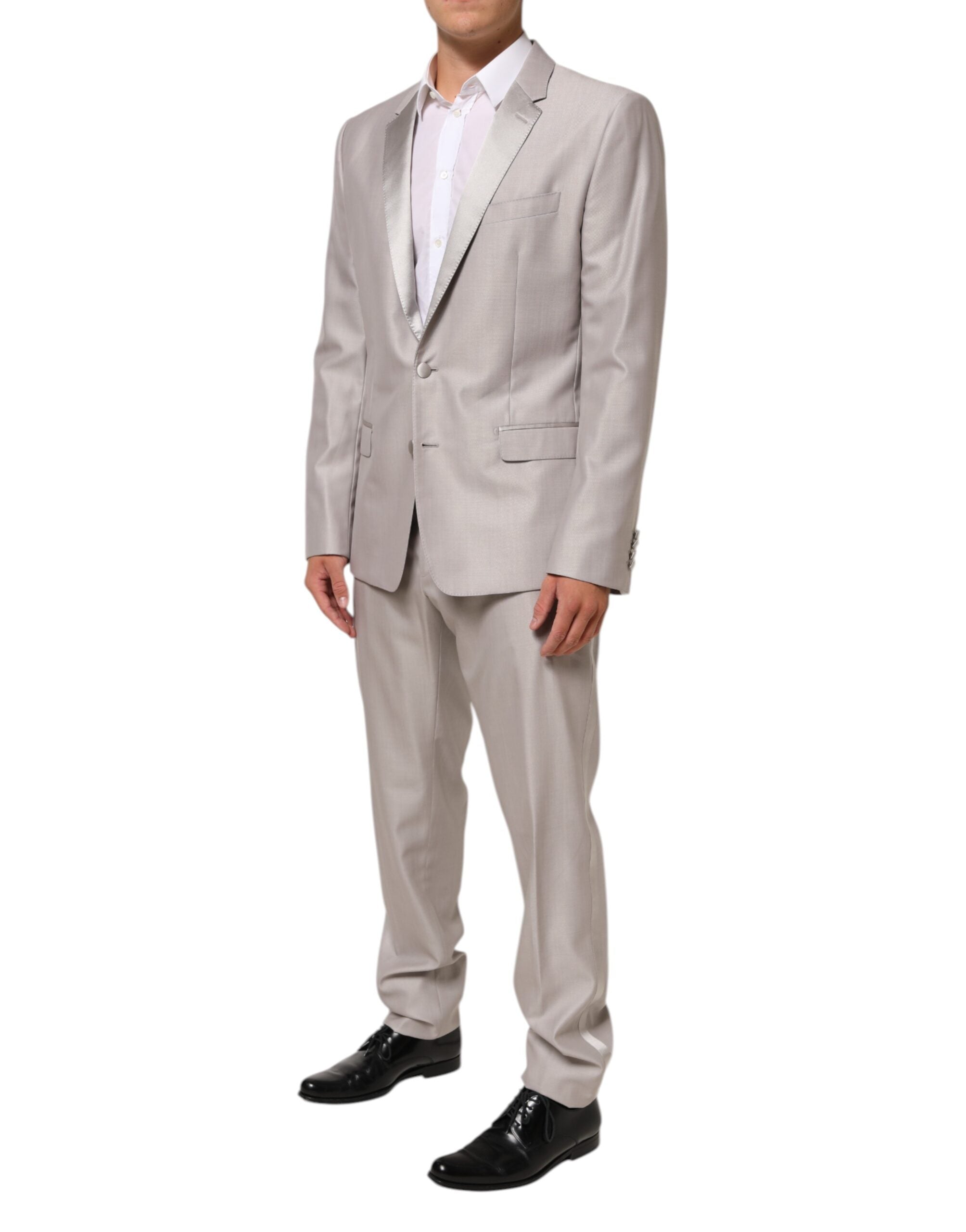 Dolce & Gabbana Light Grey Wool 2 Piece MARTINI Formal Suit