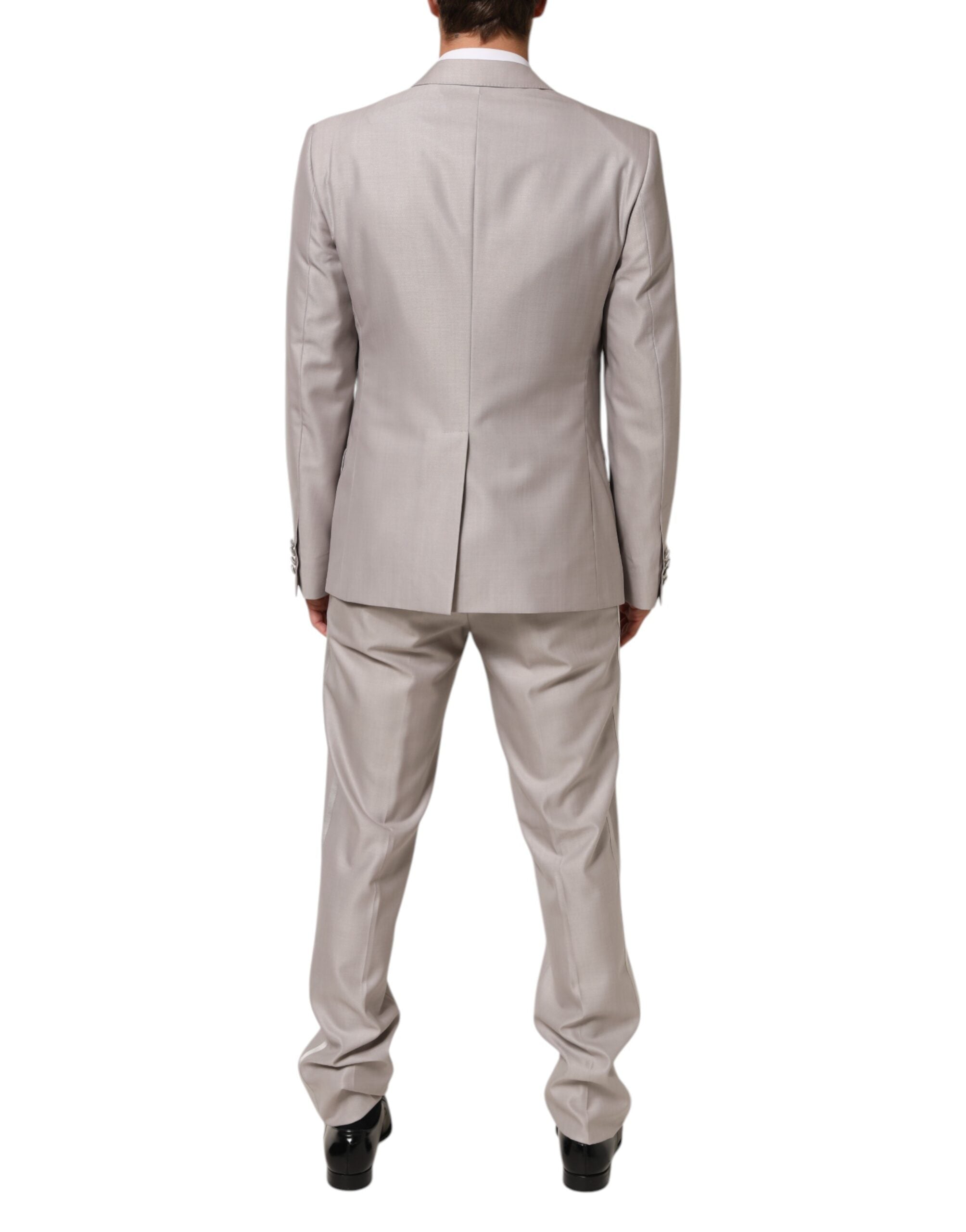 Dolce & Gabbana Light Grey Wool 2 Piece MARTINI Formal Suit