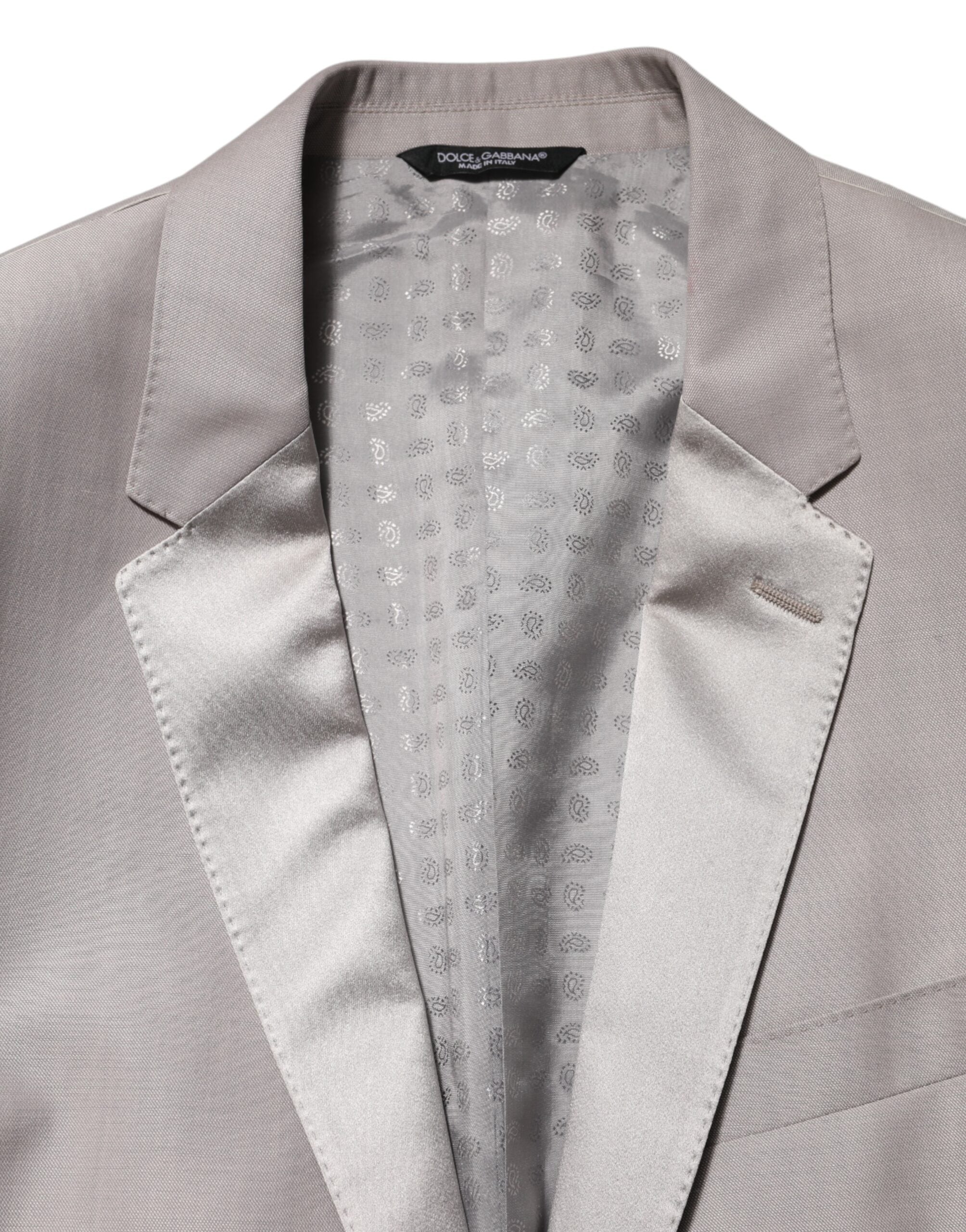 Dolce & Gabbana Light Grey Wool 2 Piece MARTINI Formal Suit