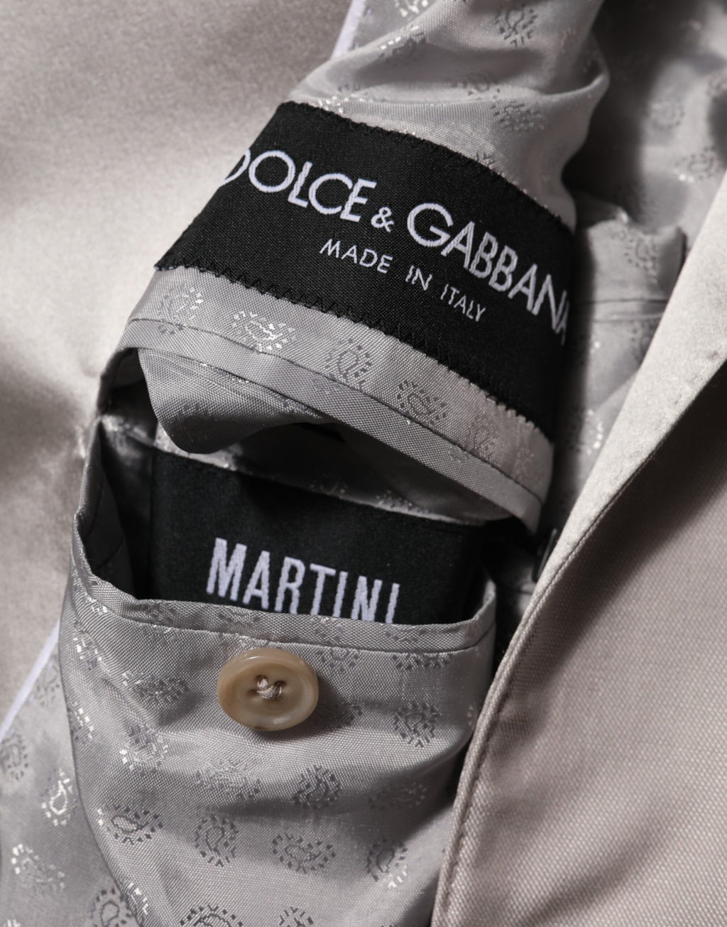 Dolce & Gabbana Light Grey Wool 2 Piece MARTINI Formal Suit