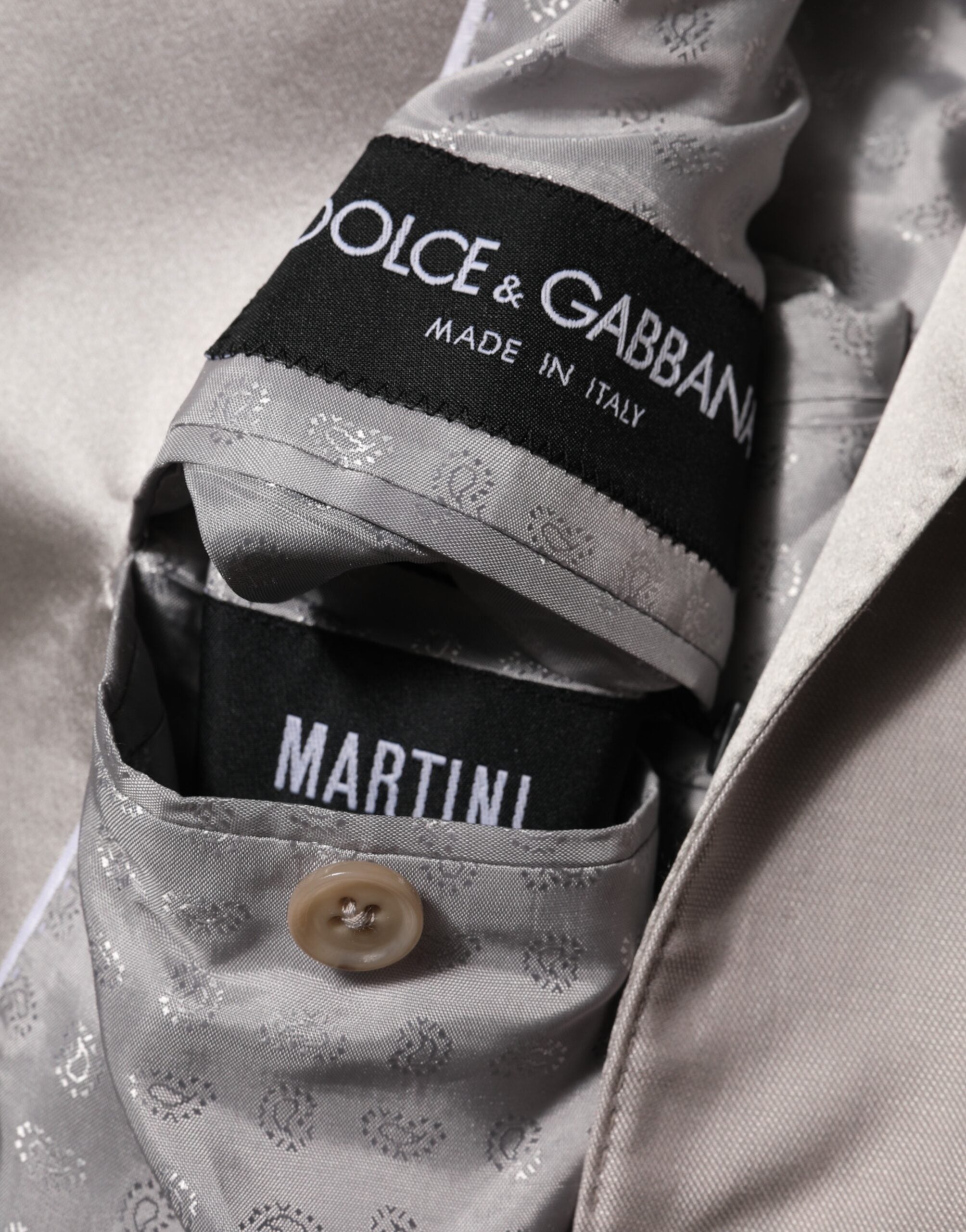Dolce & Gabbana Light Grey Wool 2 Piece MARTINI Formal Suit