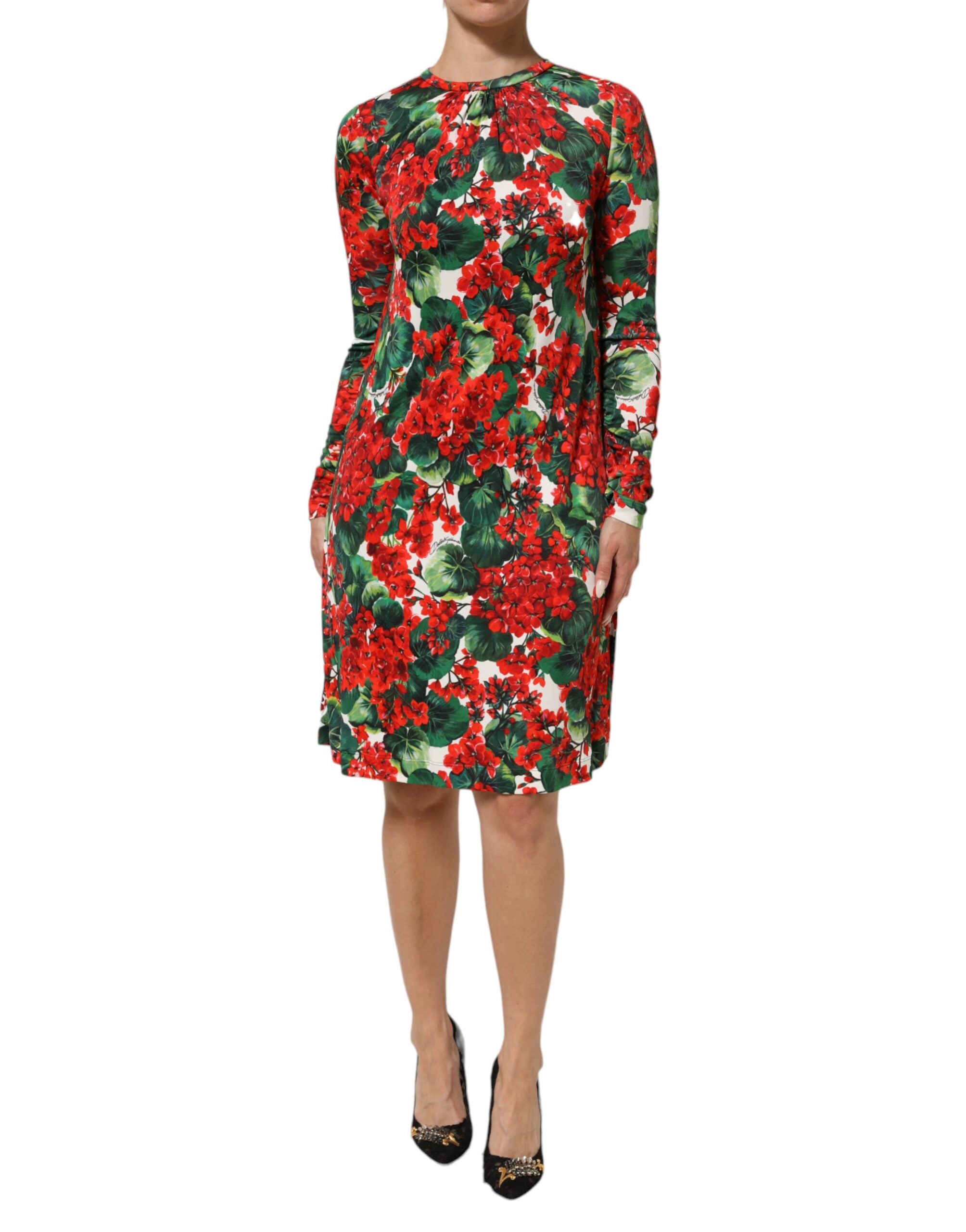 Dolce & Gabbana Multicolor Floral Print Short Portofino Dress