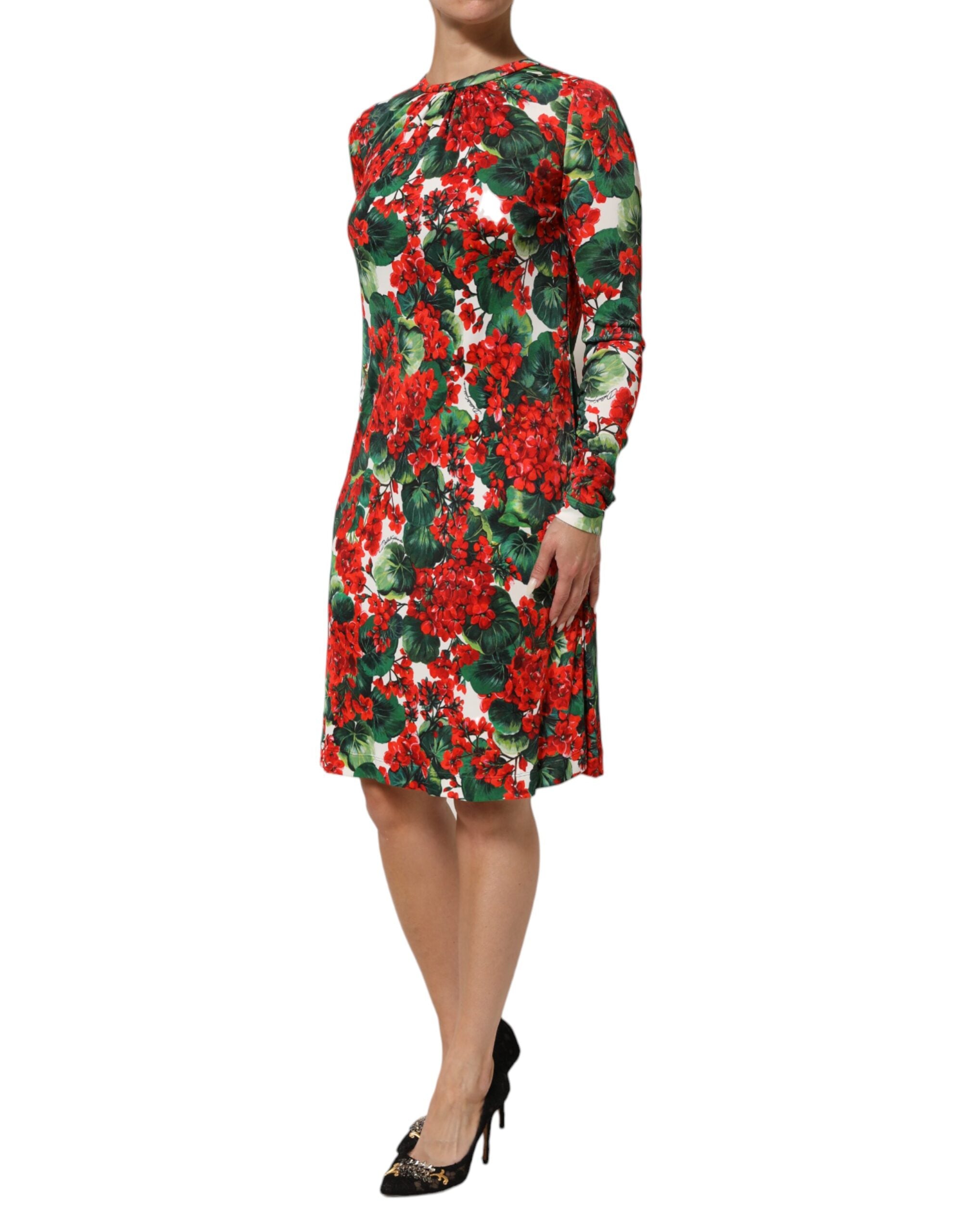 Dolce & Gabbana Multicolor Floral Print Short Portofino Dress