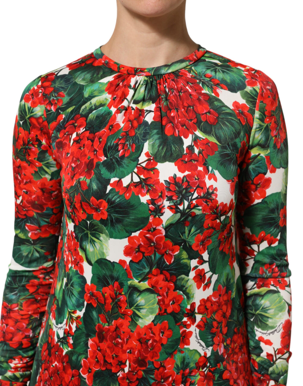 Dolce & Gabbana Multicolor Floral Print Short Portofino Dress