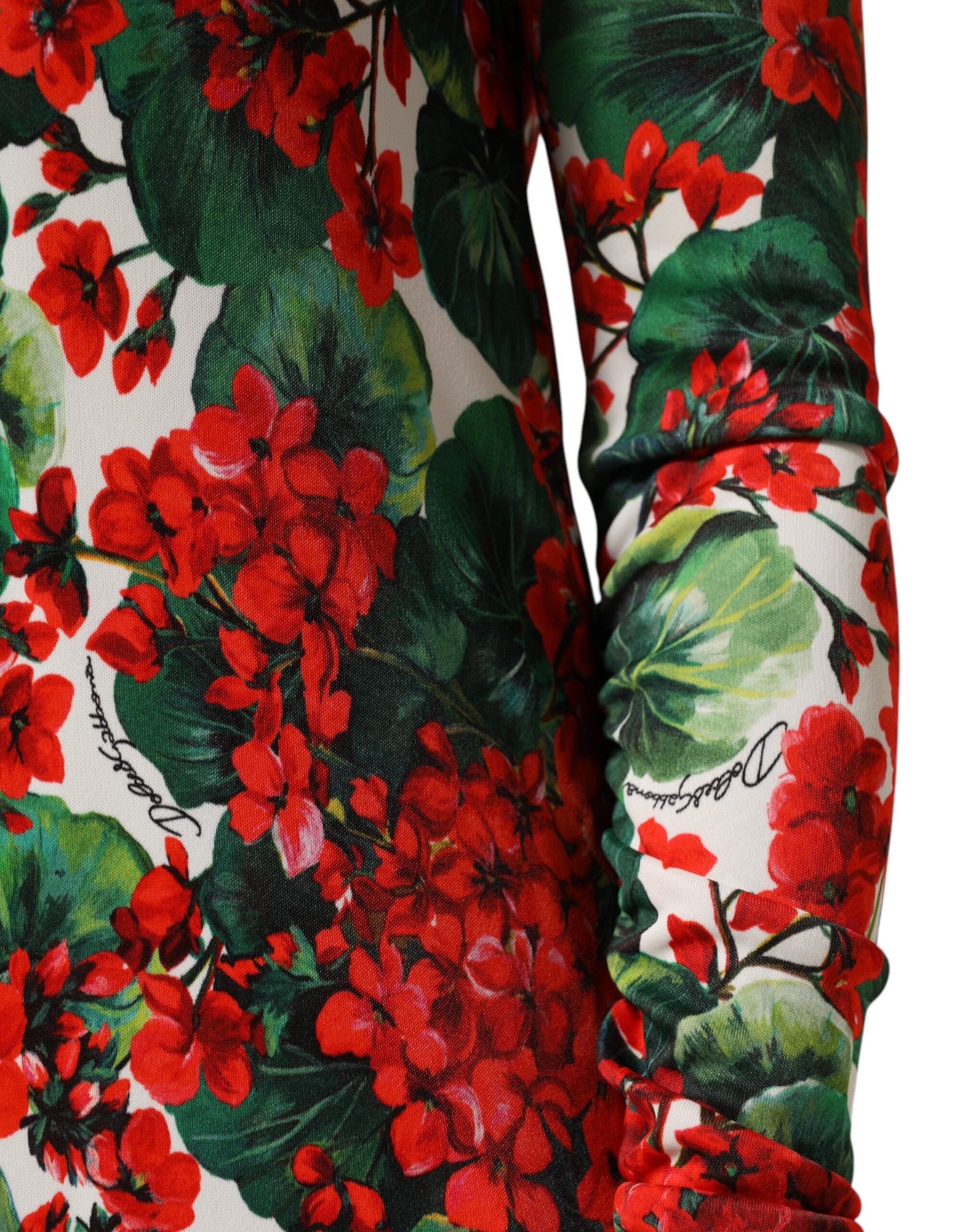 Dolce & Gabbana Multicolor Floral Print Short Portofino Dress