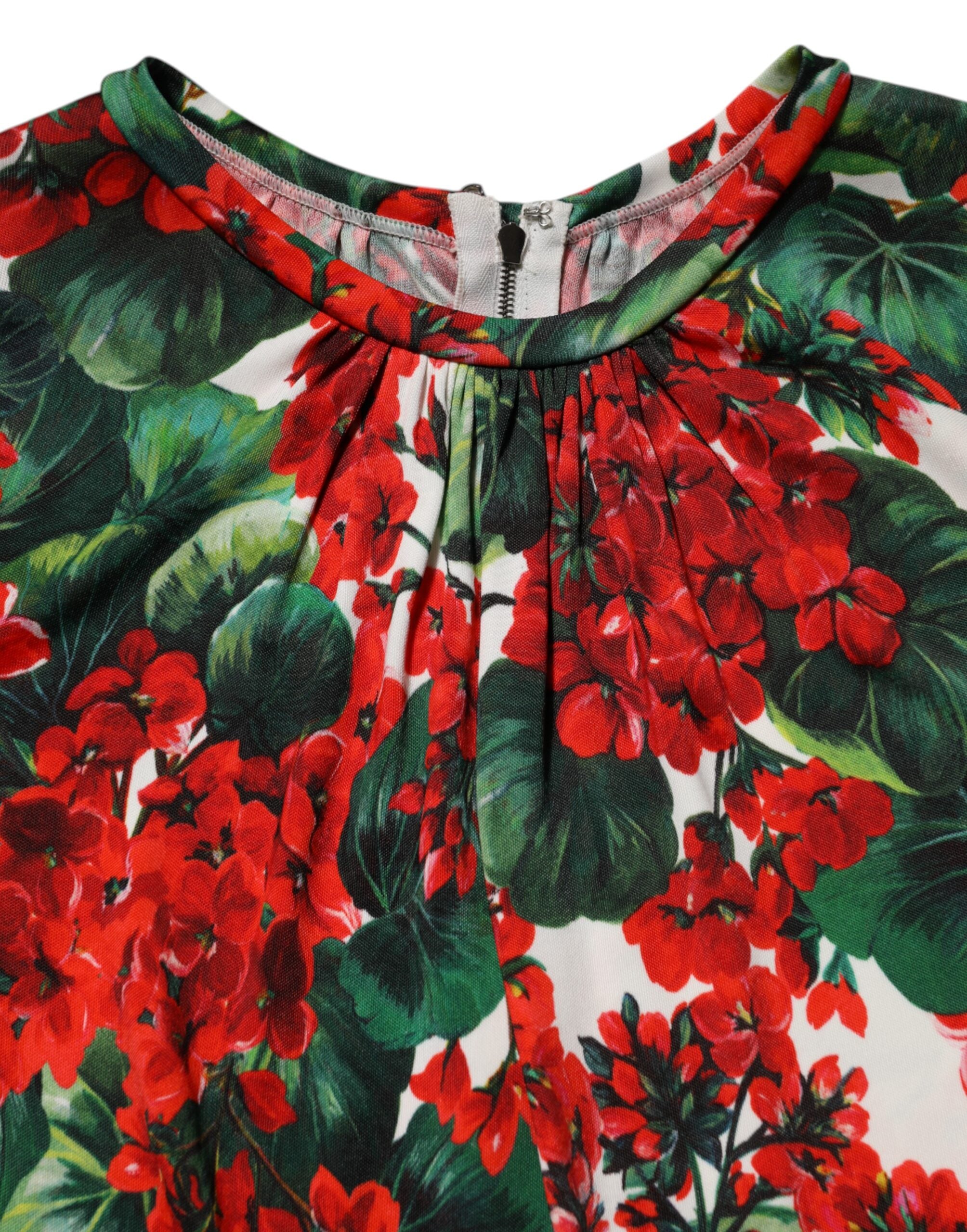 Dolce & Gabbana Multicolor Floral Print Short Portofino Dress