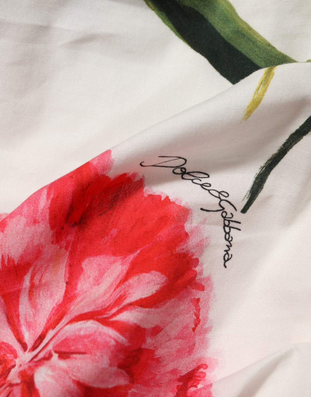 Dolce & Gabbana White Floral One-Shoulder Sheath Dress