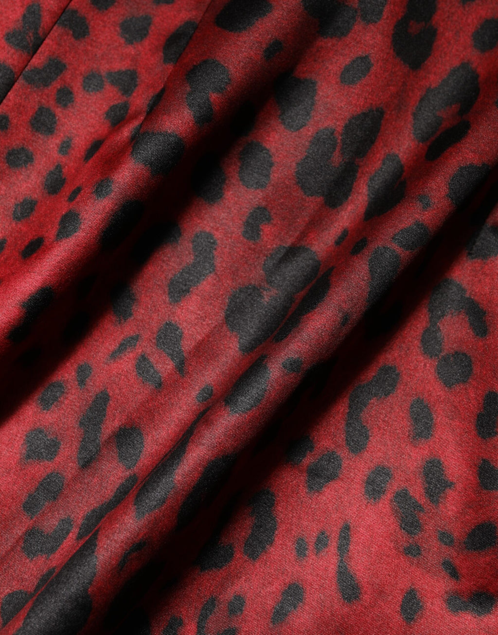 Dolce & Gabbana Red Leopard Long Sleeve Sheath Dress