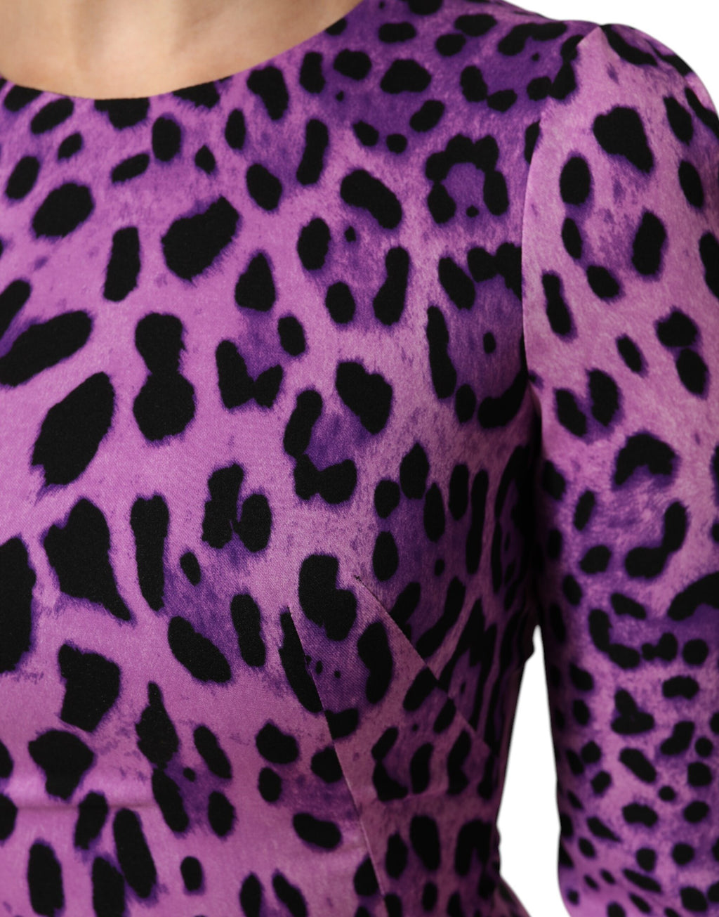 Dolce & Gabbana Purple Leopard Coat Bodycon Mini Dress