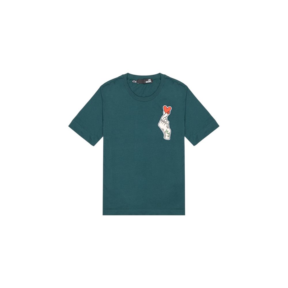 Love Moschino Schwarzes Baumwoll-T-Shirt