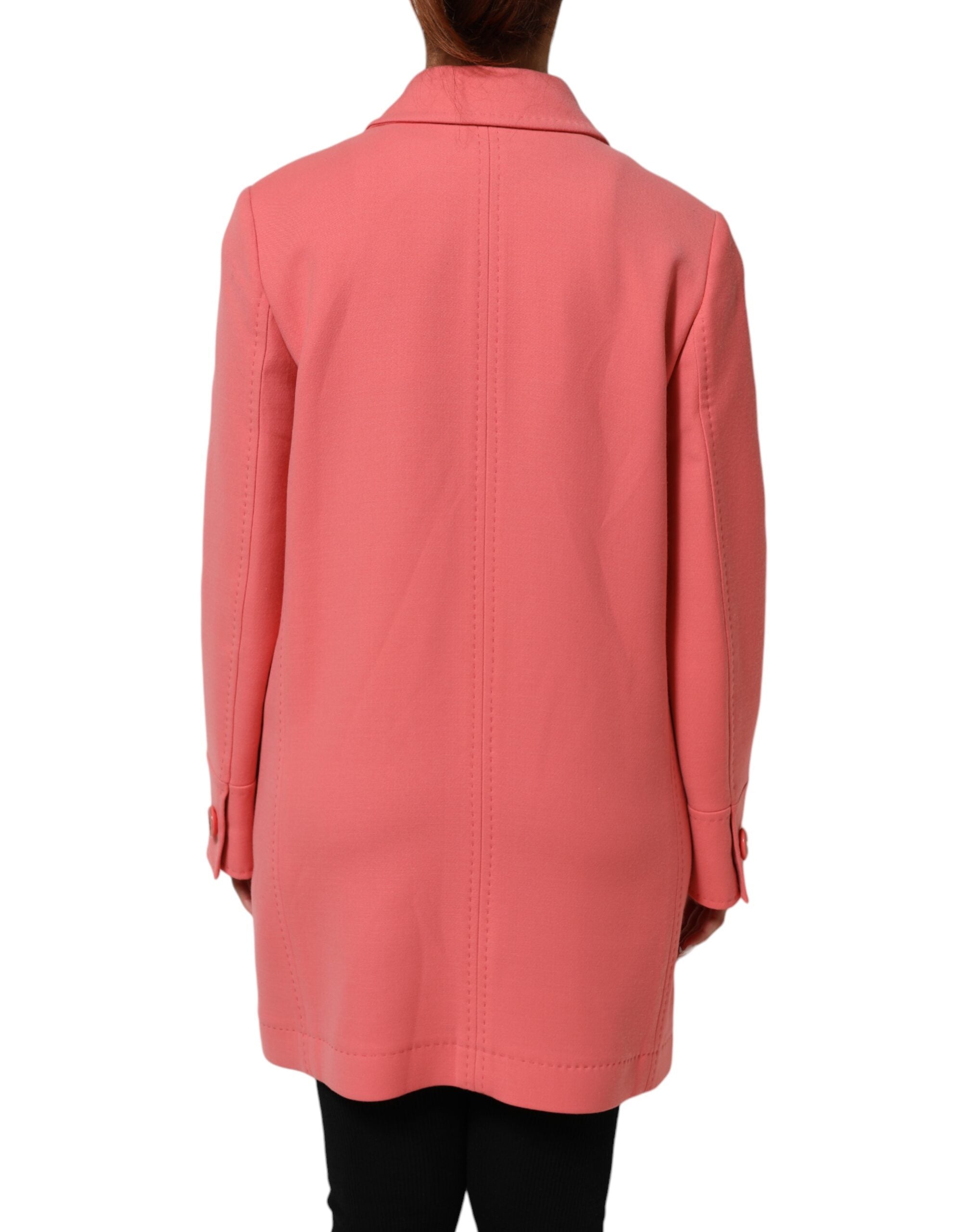 Dolce & Gabbana Pink Buttoned Trench Coat Jacket