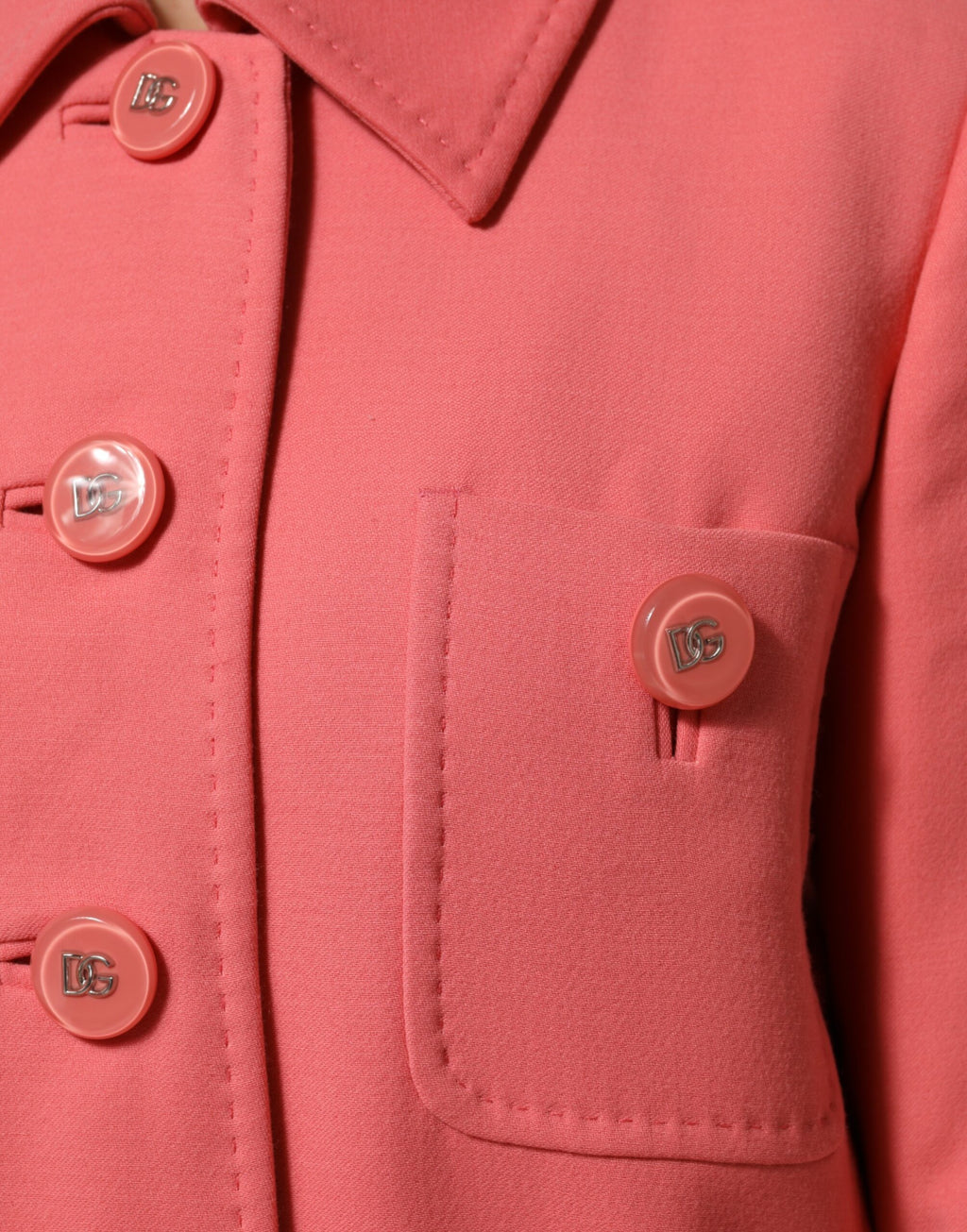 Dolce & Gabbana Pink Buttoned Trench Coat Jacket