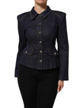Dolce & Gabbana Dark Blue Collared Cotton Denim Jacket