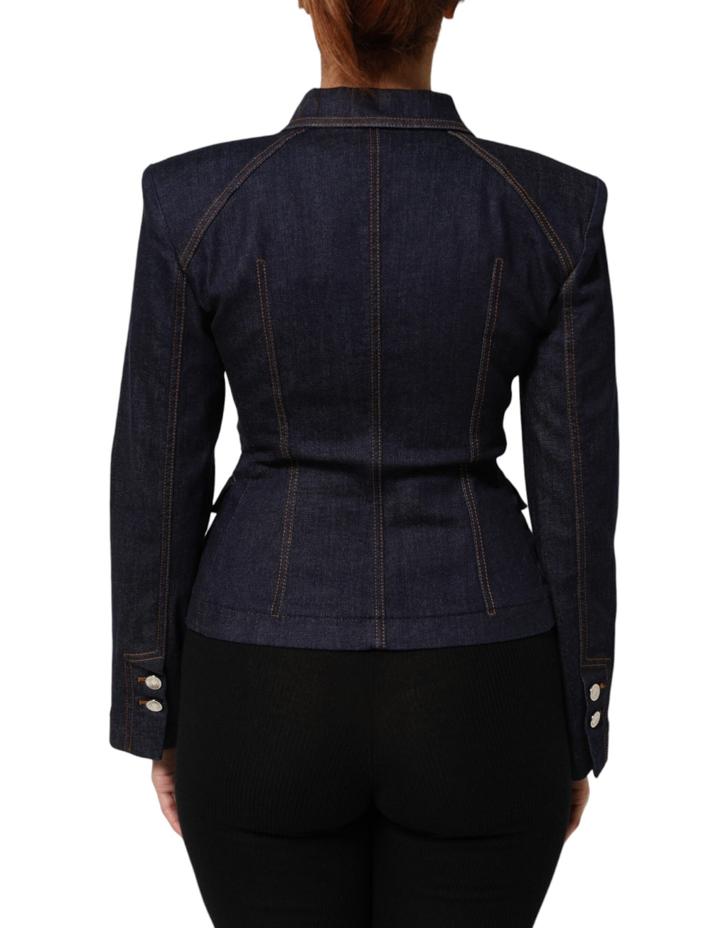 Dolce & Gabbana Dark Blue Collared Cotton Denim Jacket