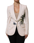 Dolce & Gabbana Beige Embroidered Single-Breasted Jacket