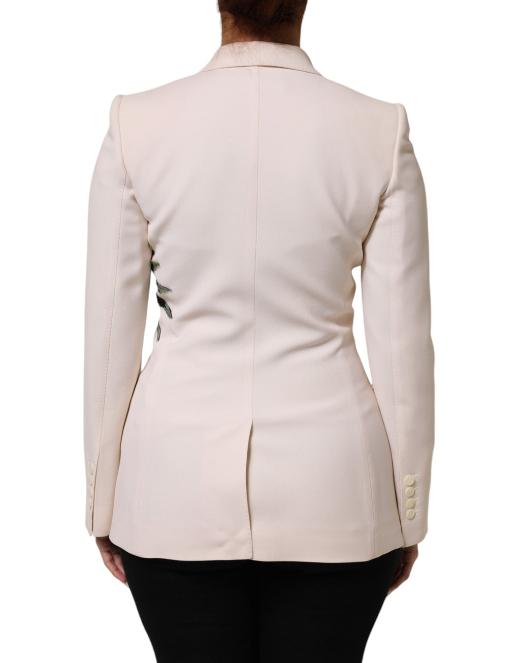 Dolce & Gabbana Beige Embroidered Single-Breasted Jacket