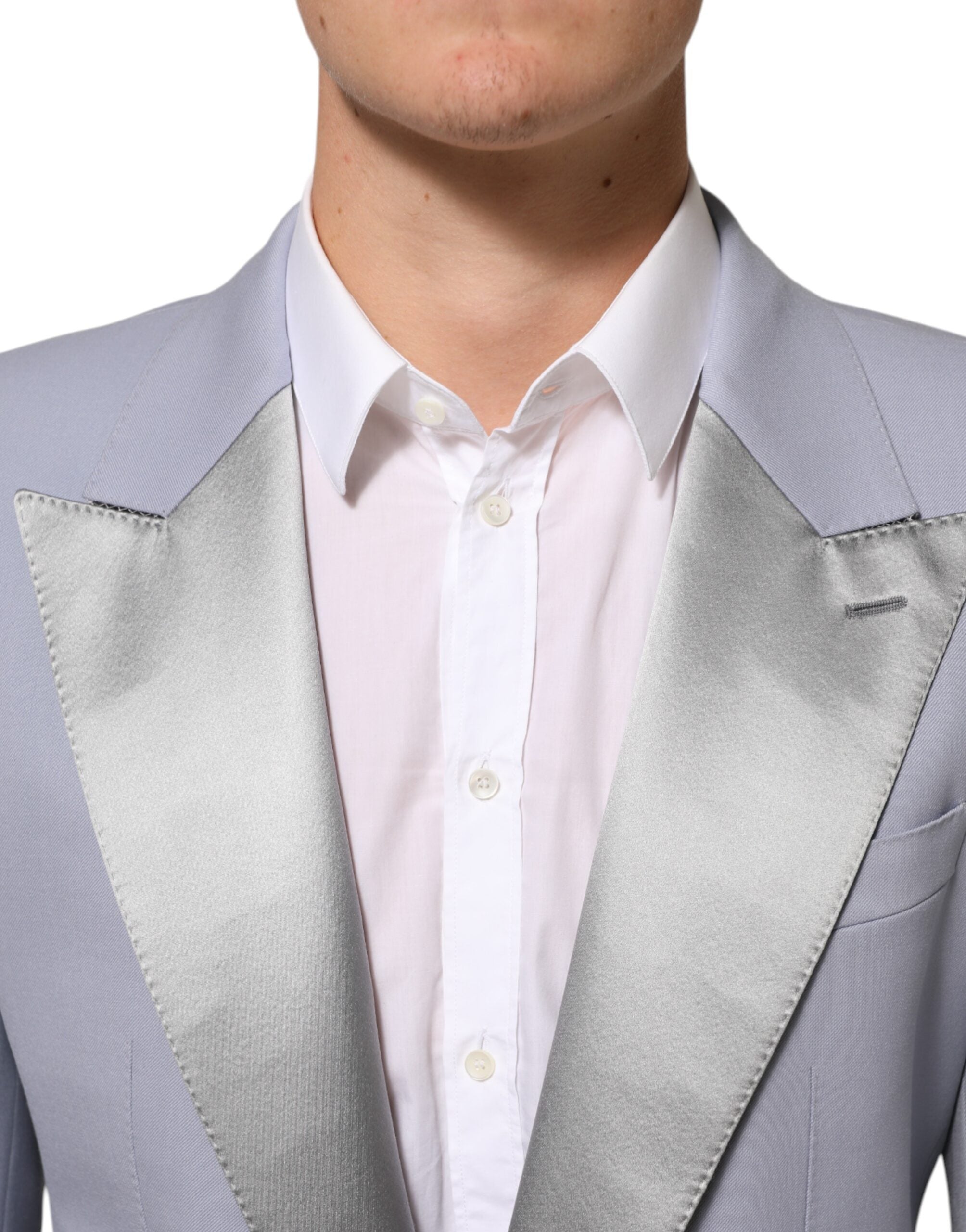 Dolce & Gabbana Graue Wolle SICILIA 2 Knöpfe Herren Anzug Blazer