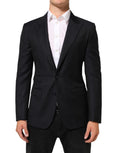 Dolce & Gabbana Schwarzer NAPOLI 2-Knopf Anzug Blazer aus Wolle