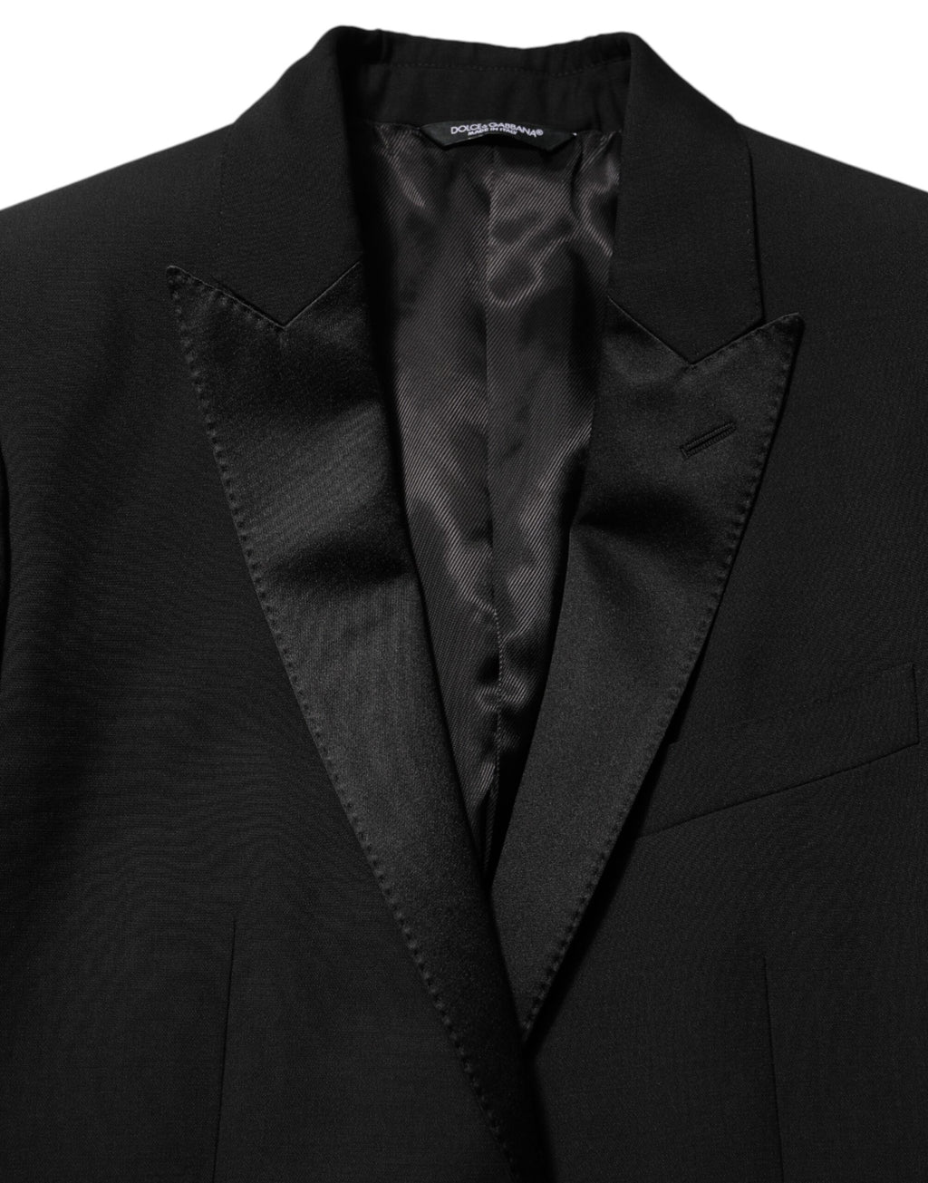 Dolce & Gabbana Schwarzer Wolle MARTINI 2-Knopf Herren Anzug Blazer