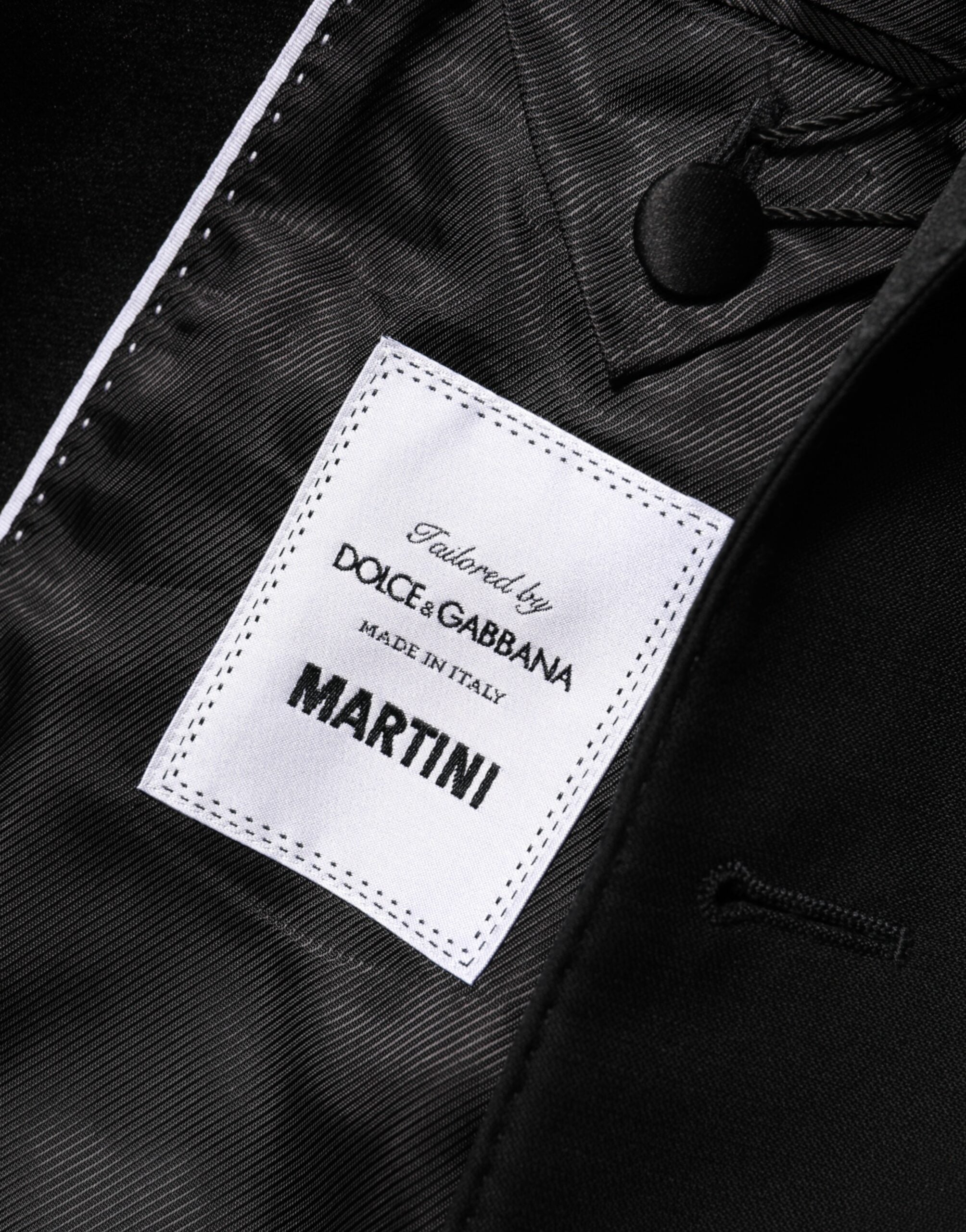 Dolce & Gabbana Schwarzer Wolle MARTINI 2-Knopf Herren Anzug Blazer