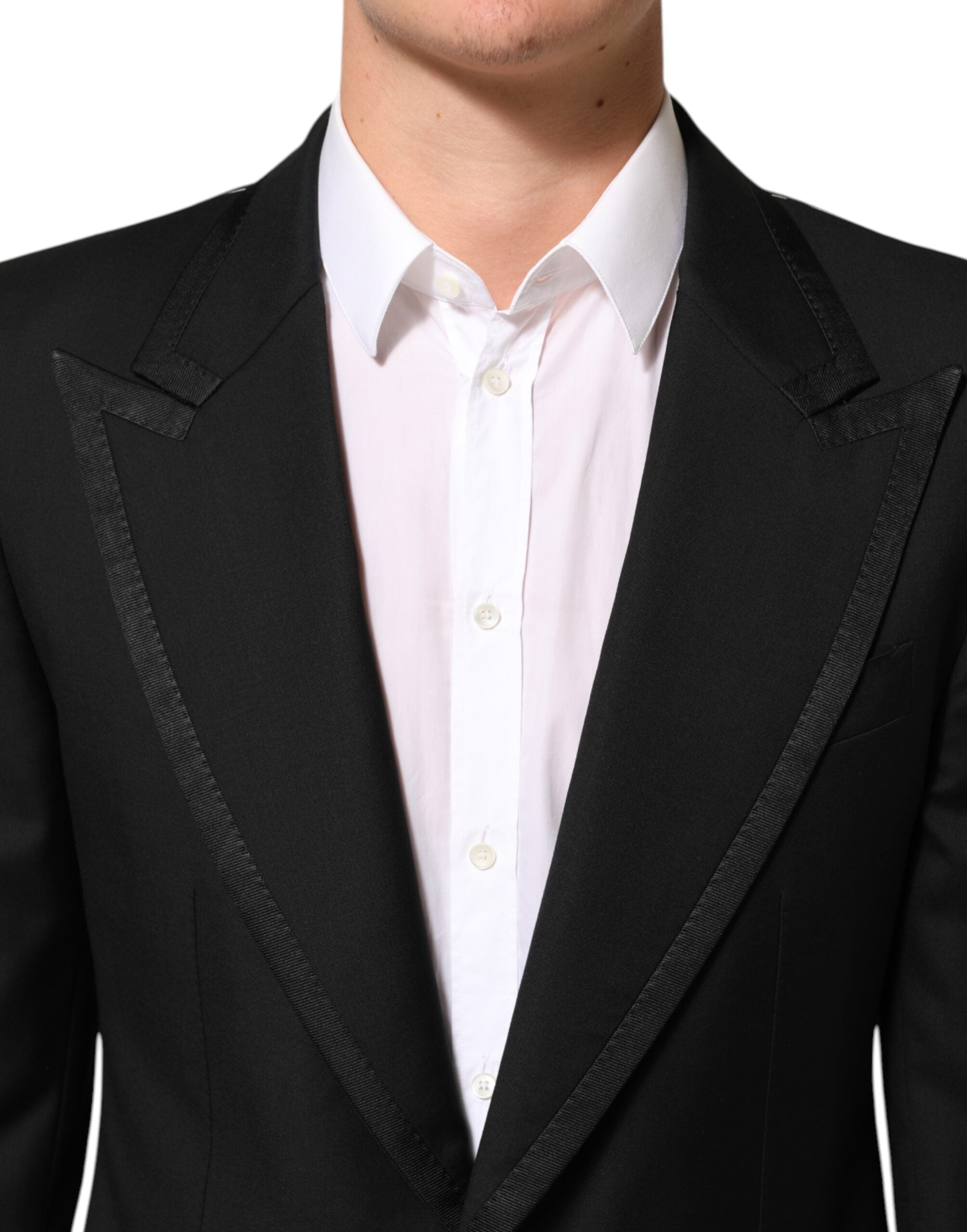 Dolce & Gabbana Black Wool 1-Button Suit Jacket Men's Blazer