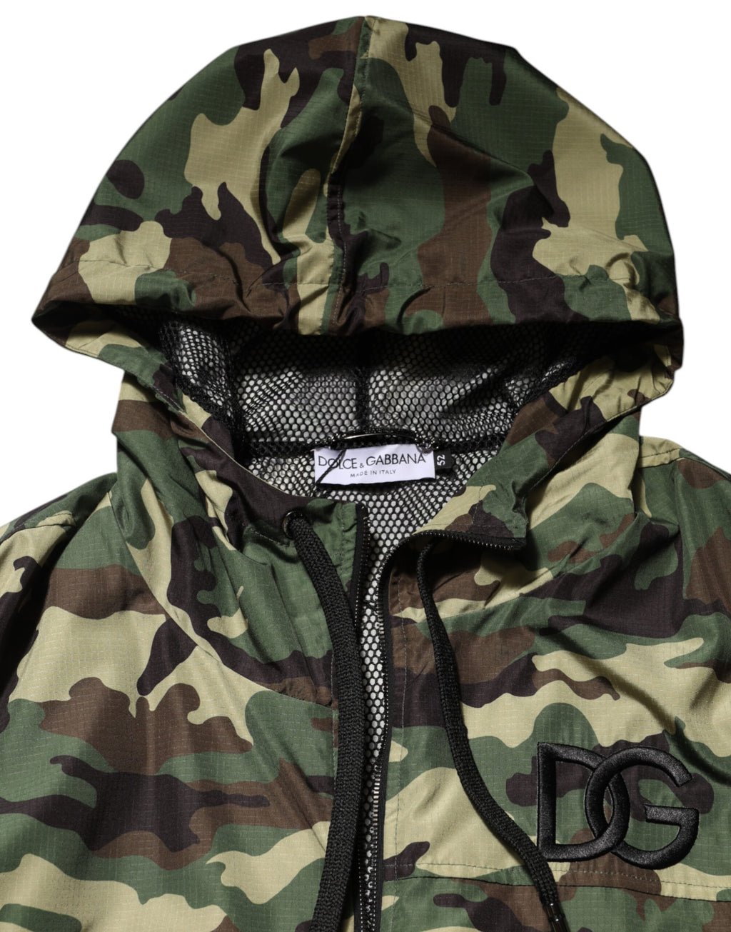Dolce & Gabbana Grünes Tarnmuster Sweatshirt Jacke mit Kapuze