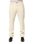 Burberry Beige Corduroy Cotton Straight Men's Trousers Pants