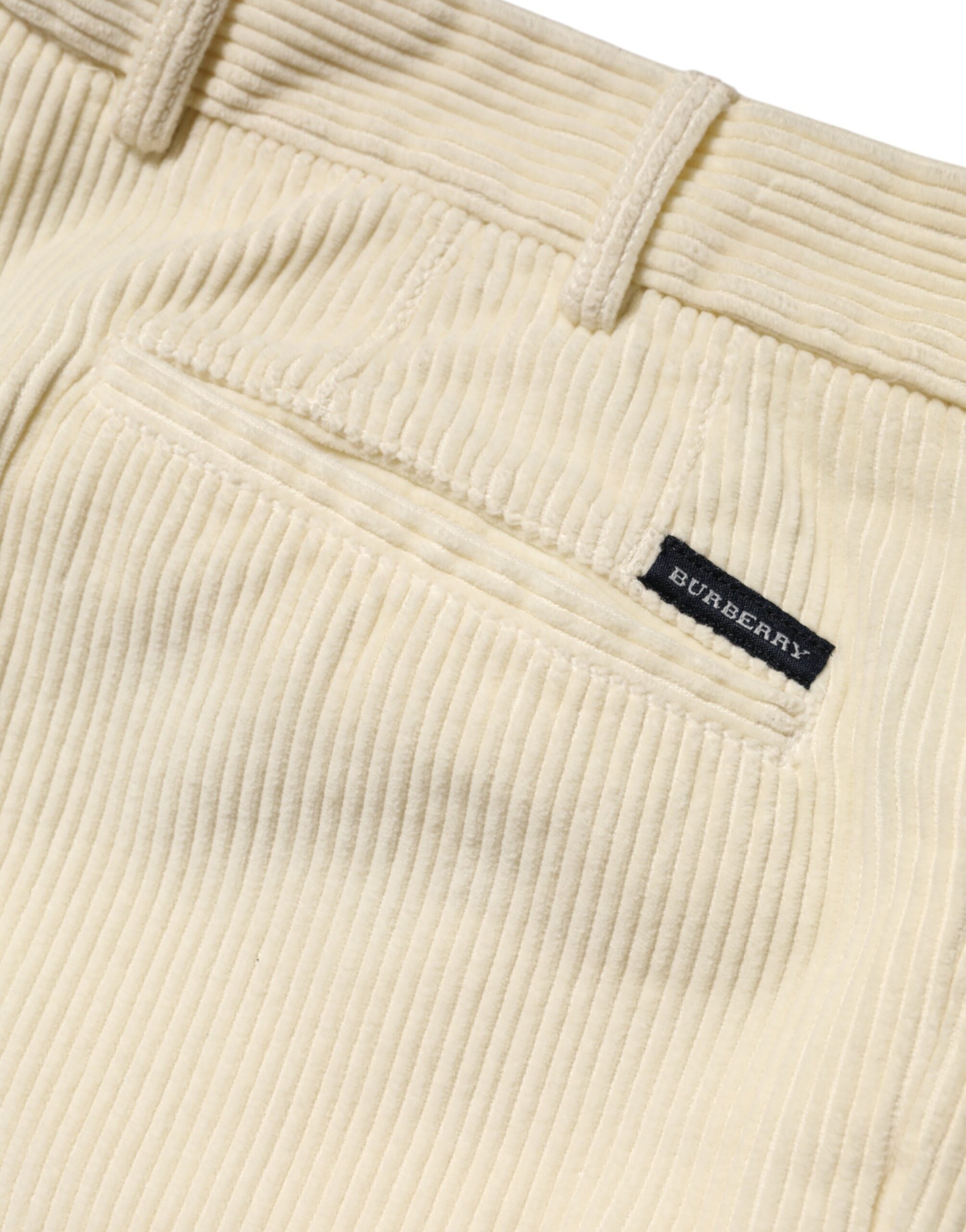Burberry Beige Corduroy Cotton Straight Men's Trousers Pants