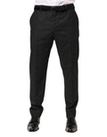 Dolce & Gabbana Black Mid-Rise Cotton Dress Pants