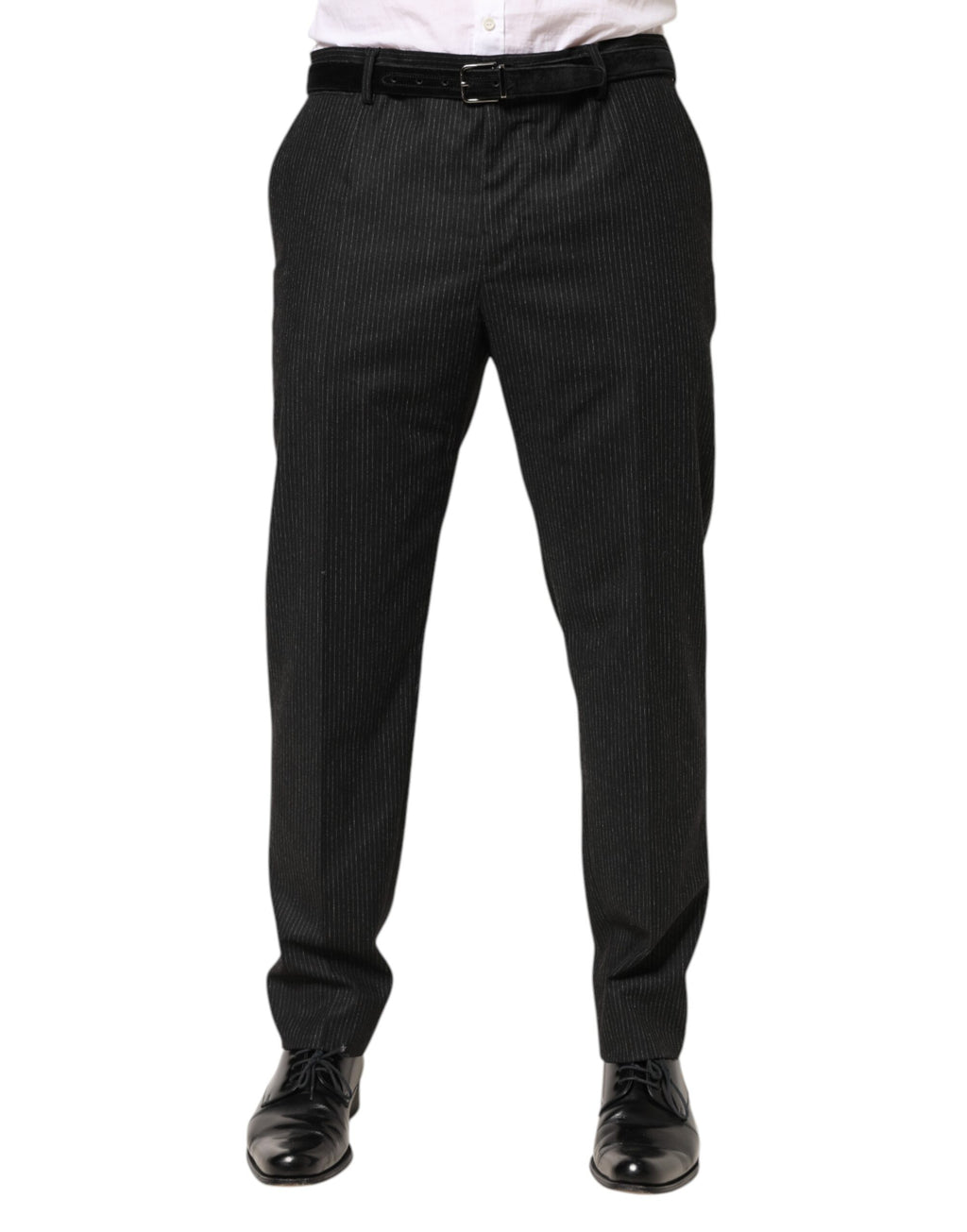 Dolce & Gabbana Black Mid-Rise Cotton Dress Pants