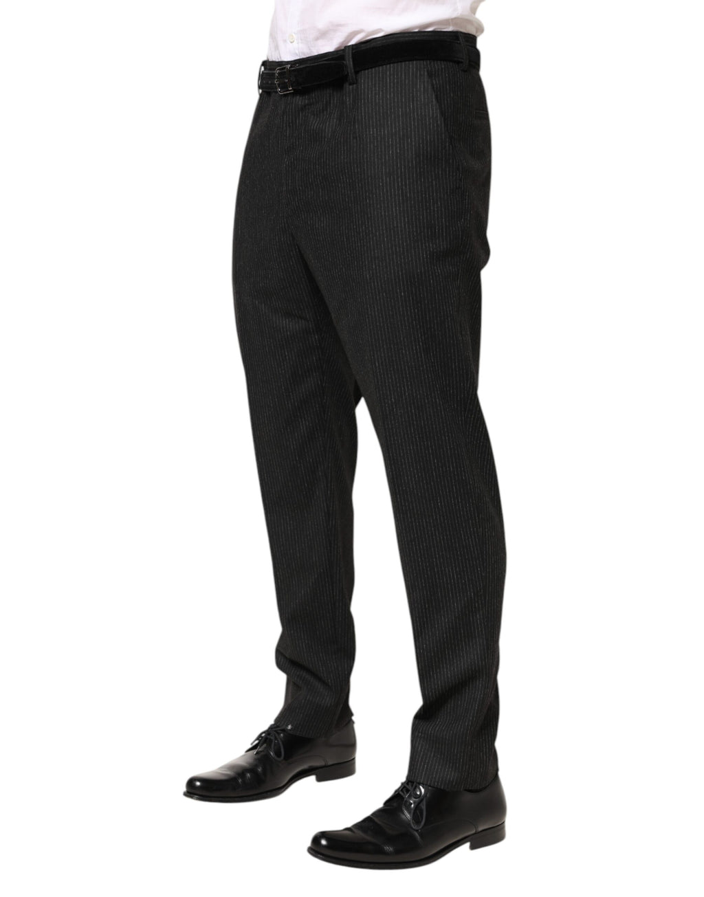 Dolce & Gabbana Black Mid-Rise Cotton Dress Pants