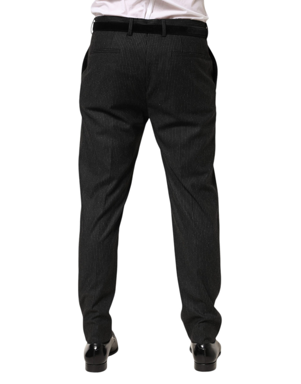 Dolce & Gabbana Black Mid-Rise Cotton Dress Pants