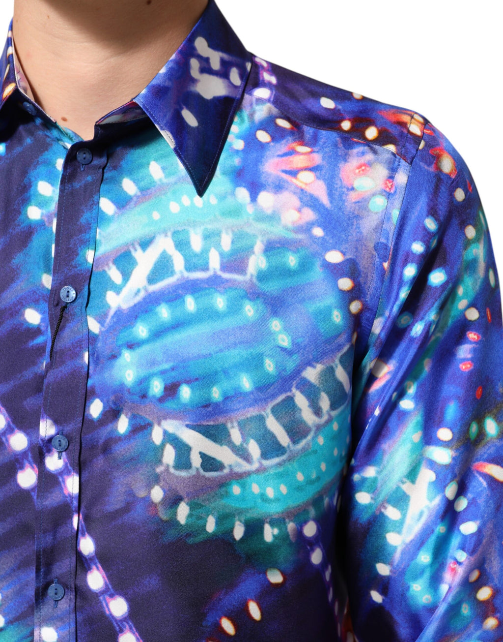 Dolce & Gabbana Multicolor Luminarie MARTINI Slim Fit Men's Shirt